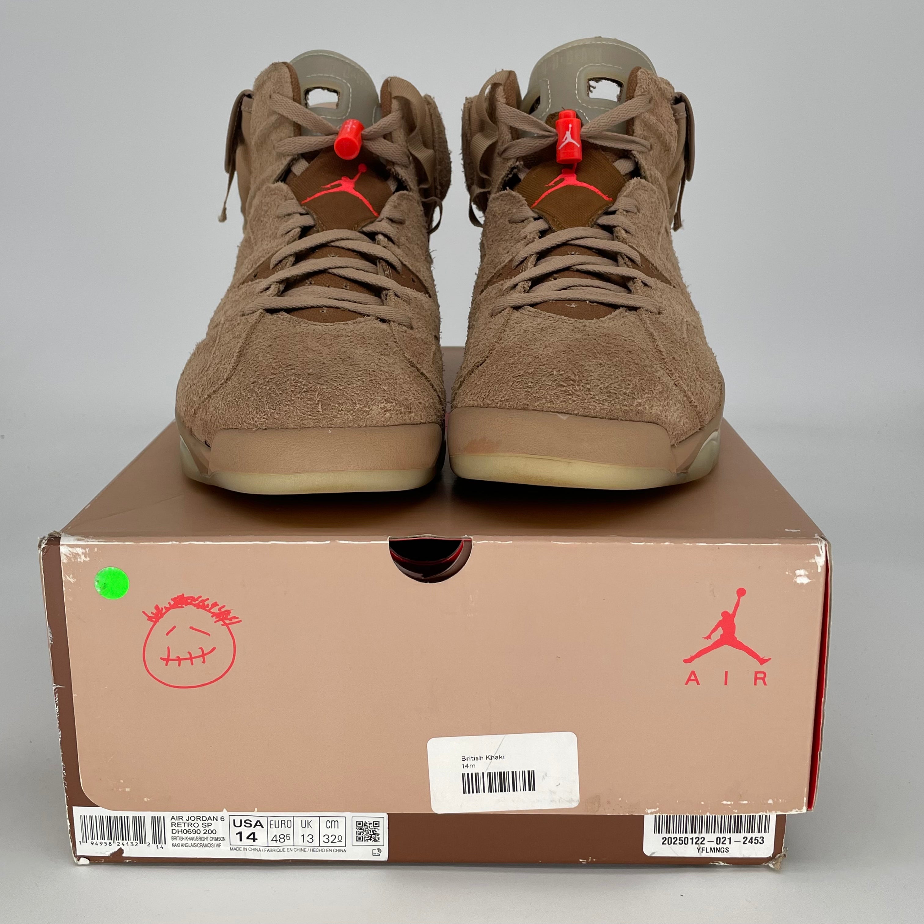 AIR JORDAN 6 TRAVIS SCOTT BRITISH KHAKI SIZE 14 DH0690-200