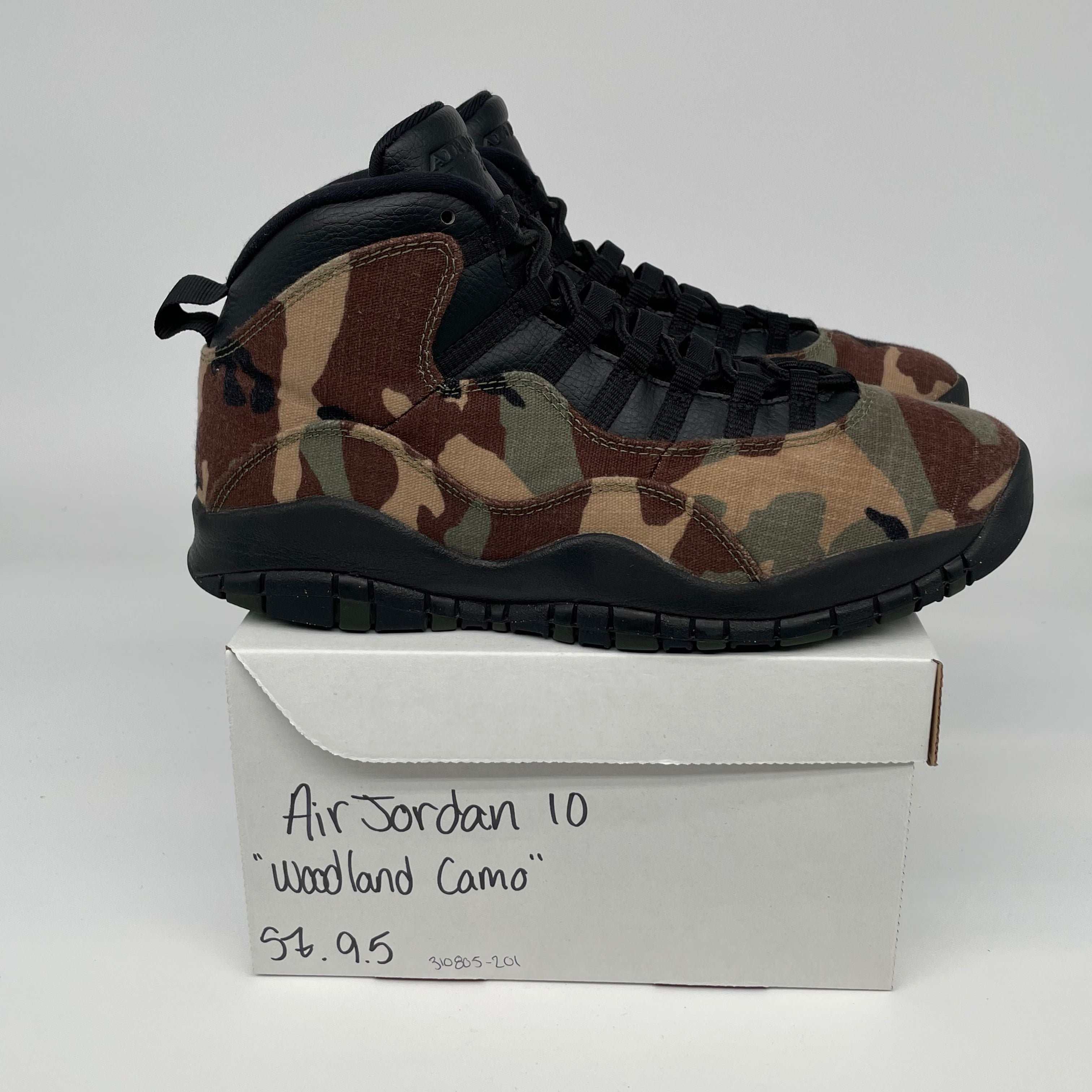 AIR JORDAN 10 WOODLAND CAMO SIZE 9.5 310805-201