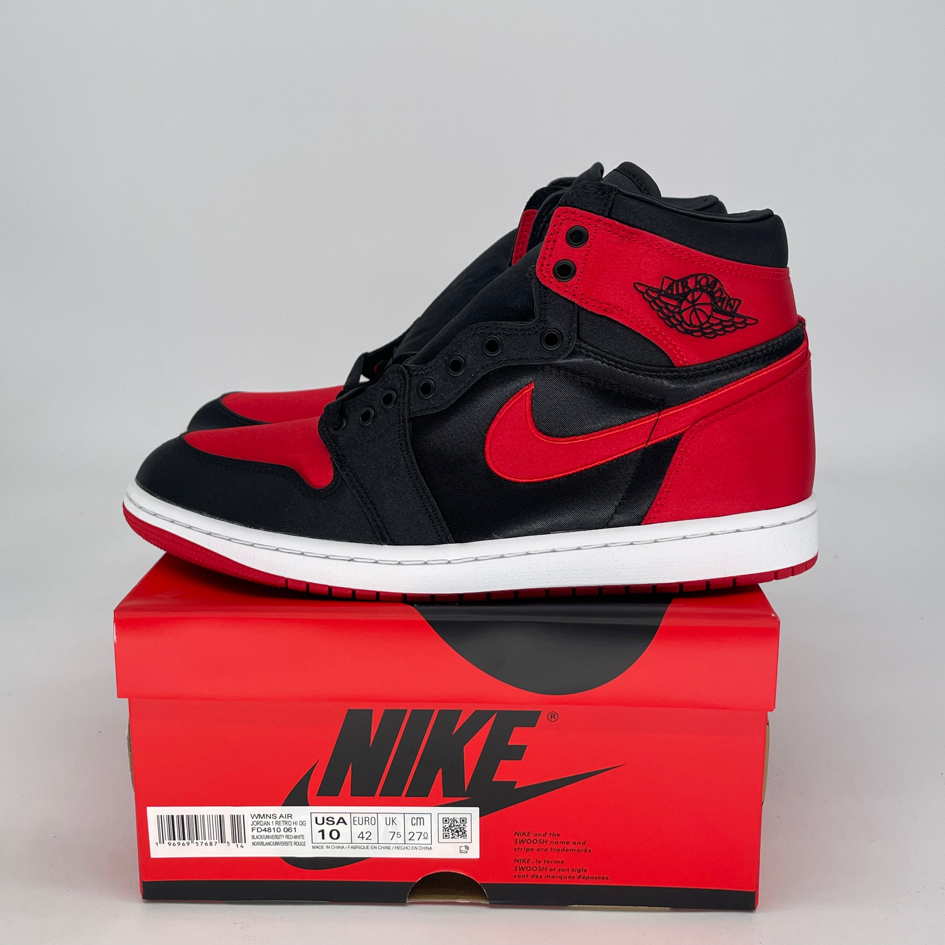 AIR JORDAN 1 SATIN BRED W FD4810-061 SIZE 8.5/10W
