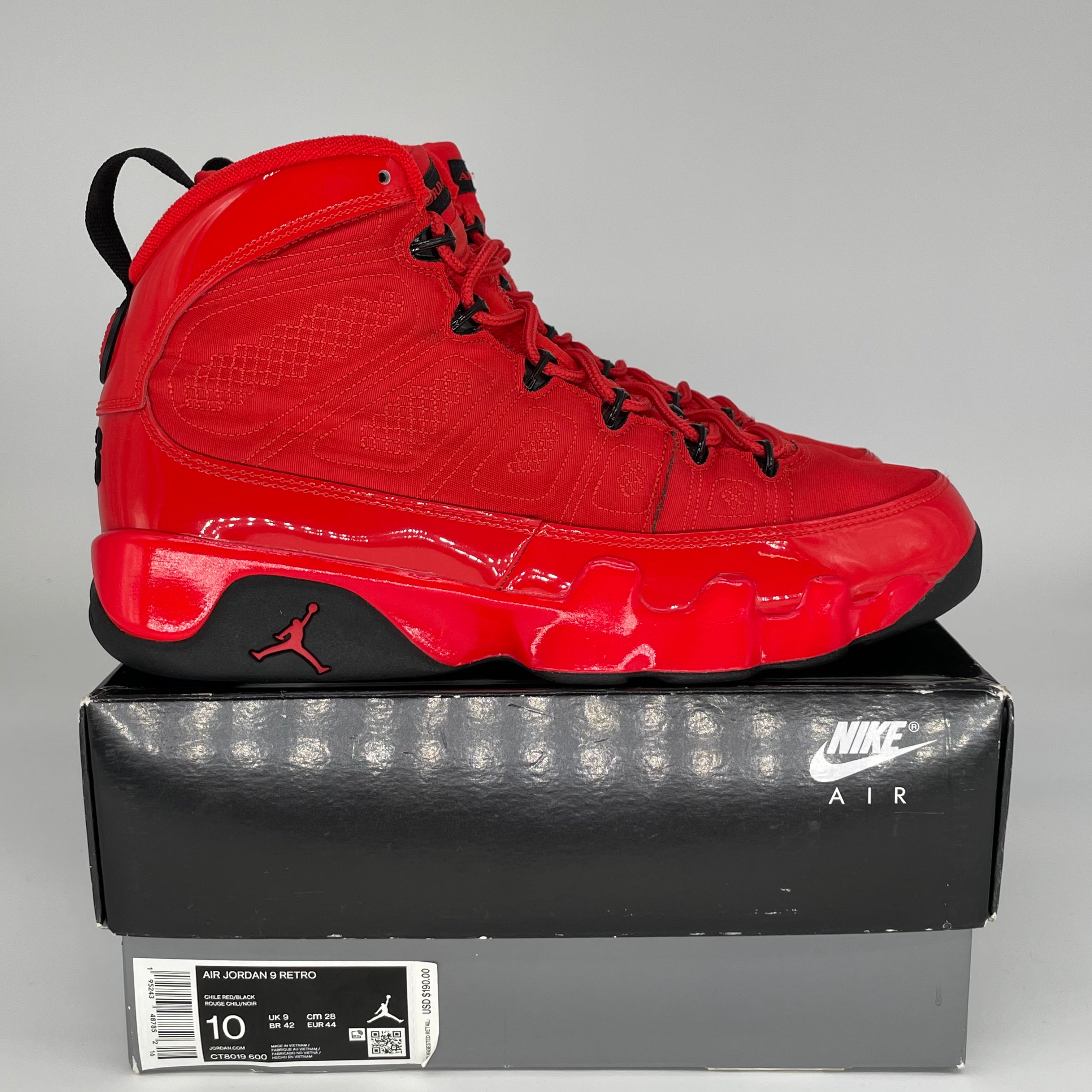 AIR JORDAN 9 CHILE RED SIZE 10 CT8019-600