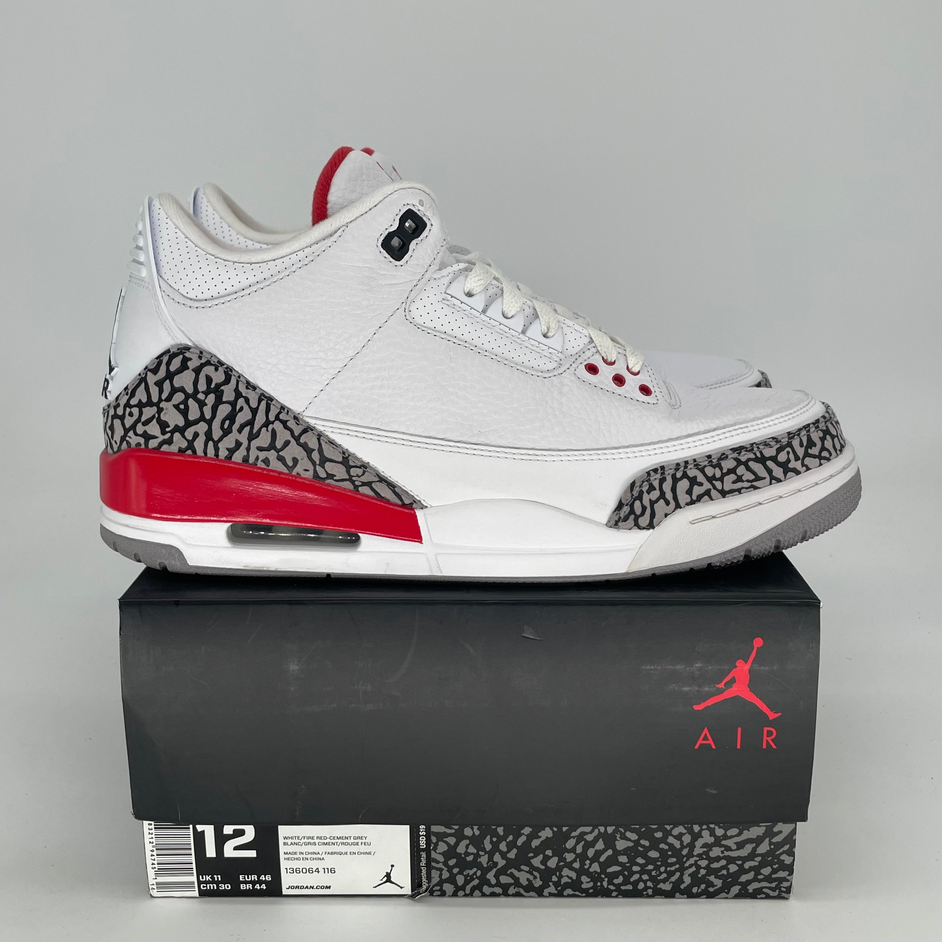AIR JORDAN 3 HALL OF FAME 136064-116 SIZE 12/13.5W