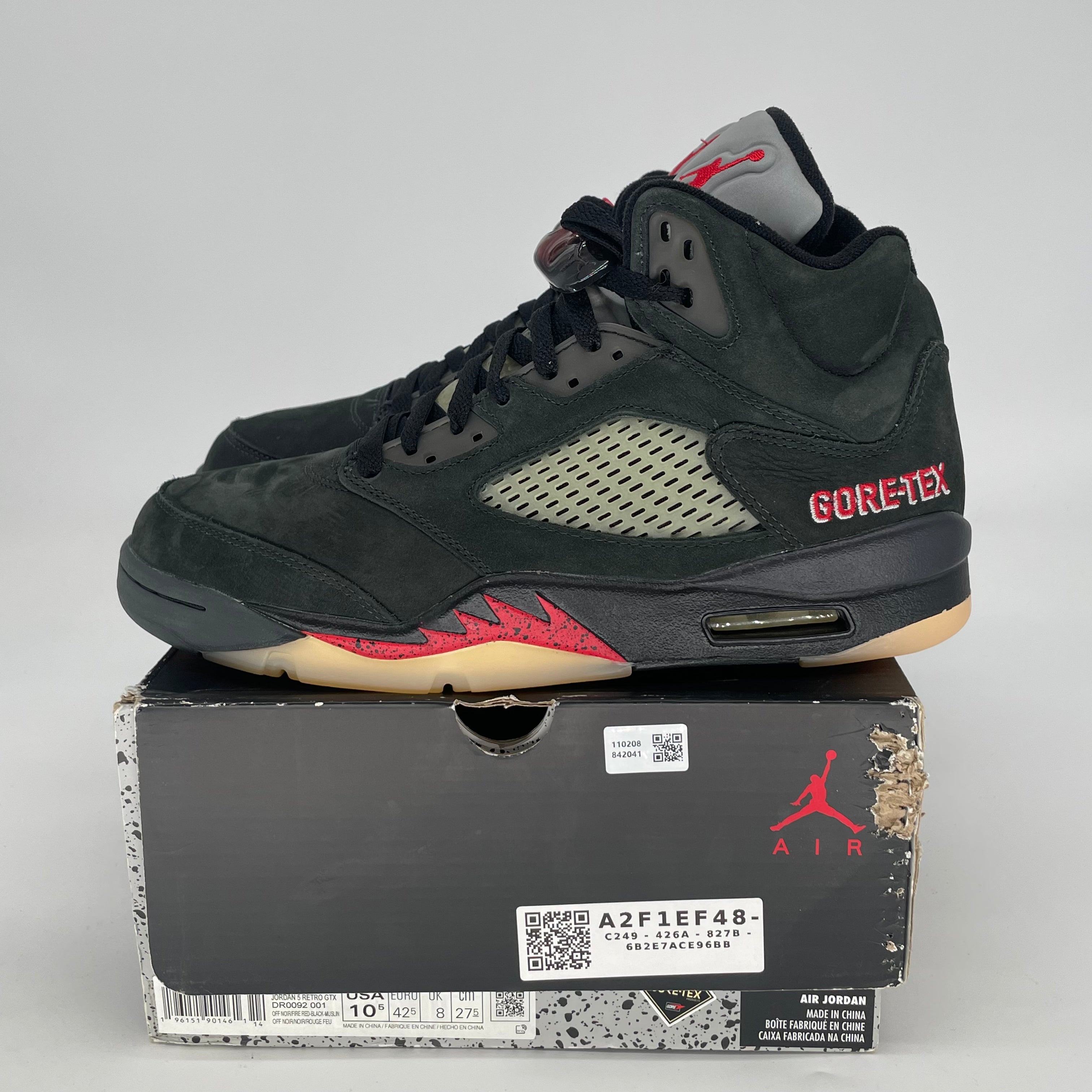 AIR JORDAN 5 GORE-TEX OFF NOIR W DR0092-001 SIZE 9/10.5W