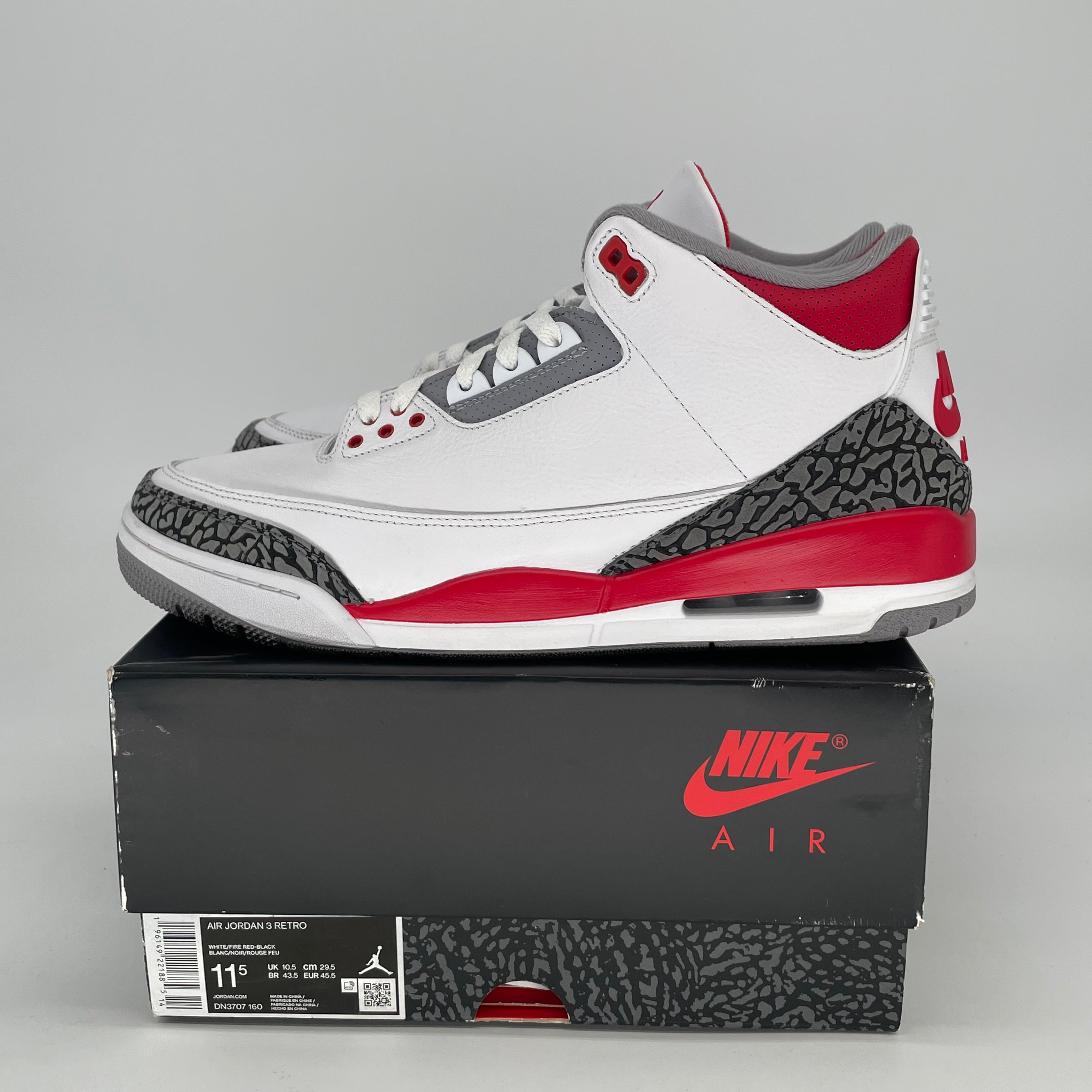 AIR JORDAN 3 FIRE RED DN3707-160 SIZE 11.5/13W