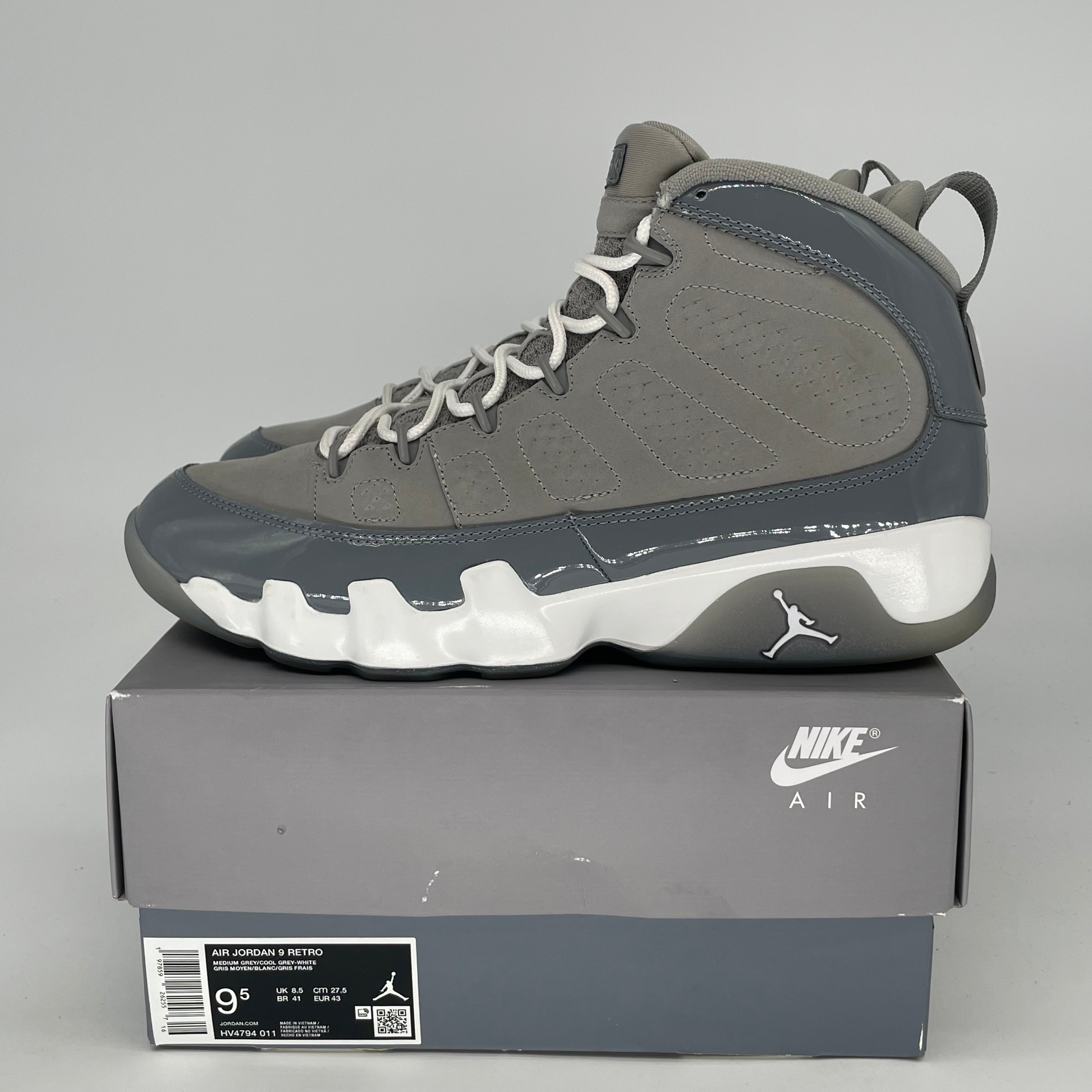 AIR JORDAN 9 COOL GREY HV4794-011 SIZE 9.5/11W