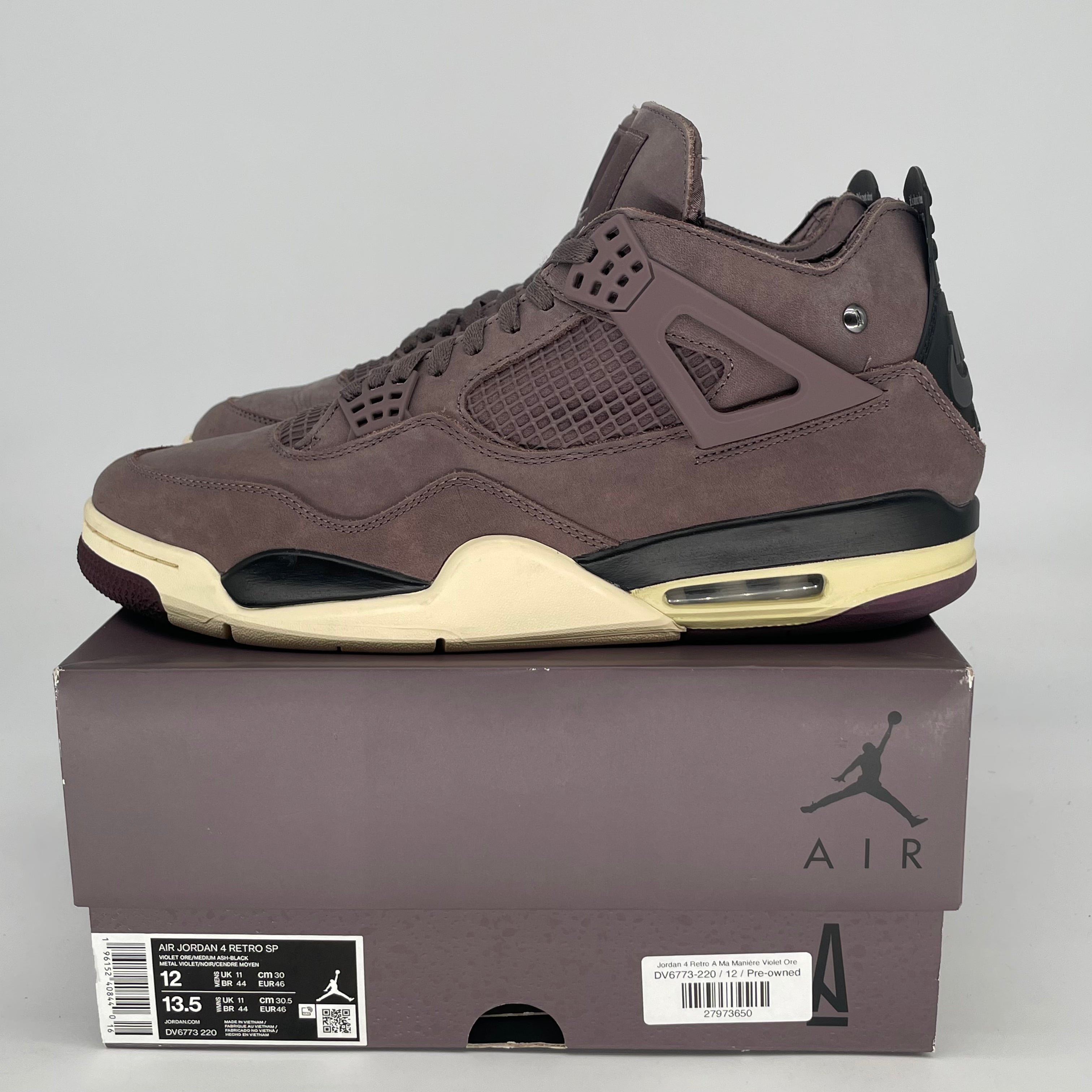 AIR JORDAN 4 A MA MANIERE VIOLET ORE DV6773-220 SIZE 12/13.5W