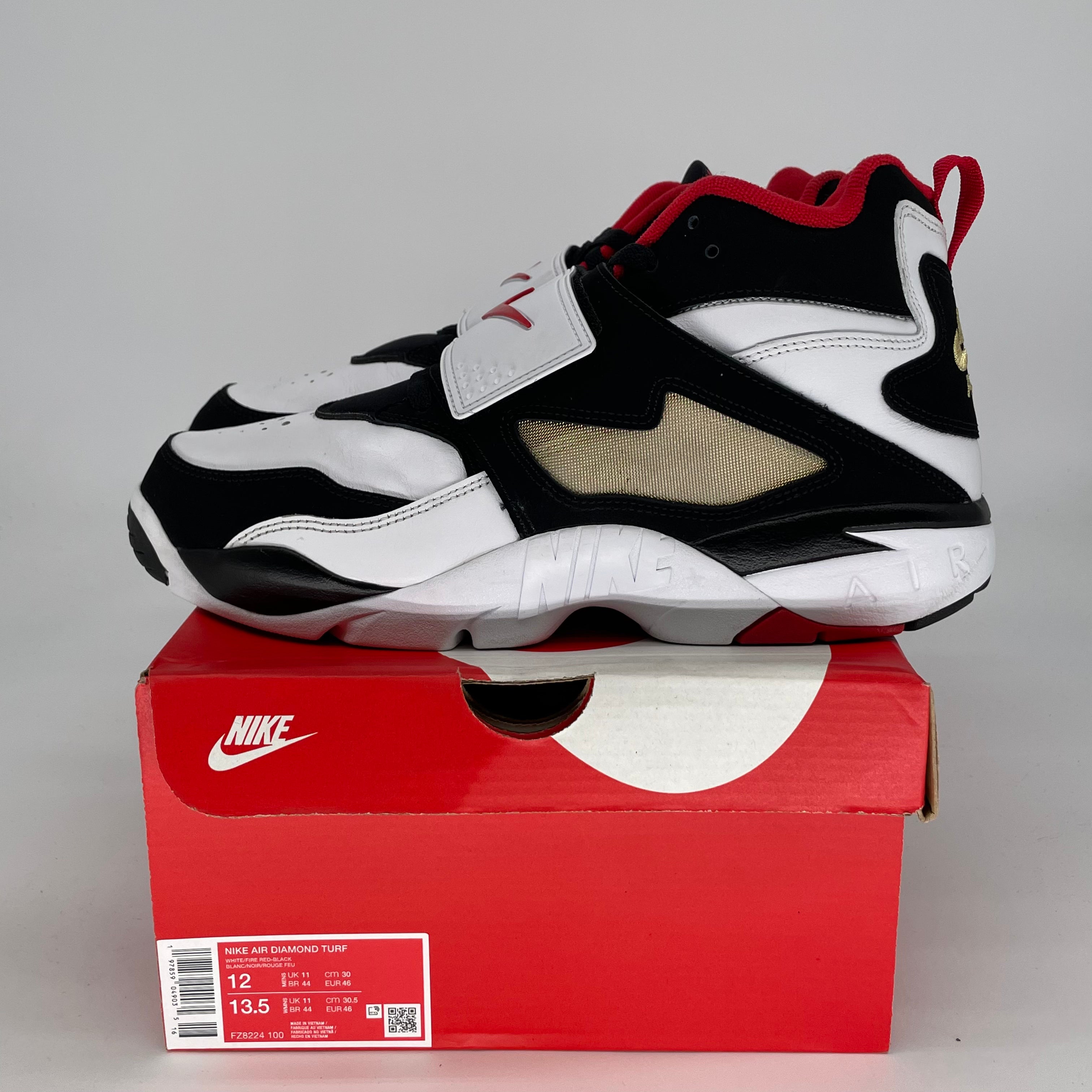 NIKE AIR DIAMOND TURF 49ERS SIZE 12 FZ8224-100