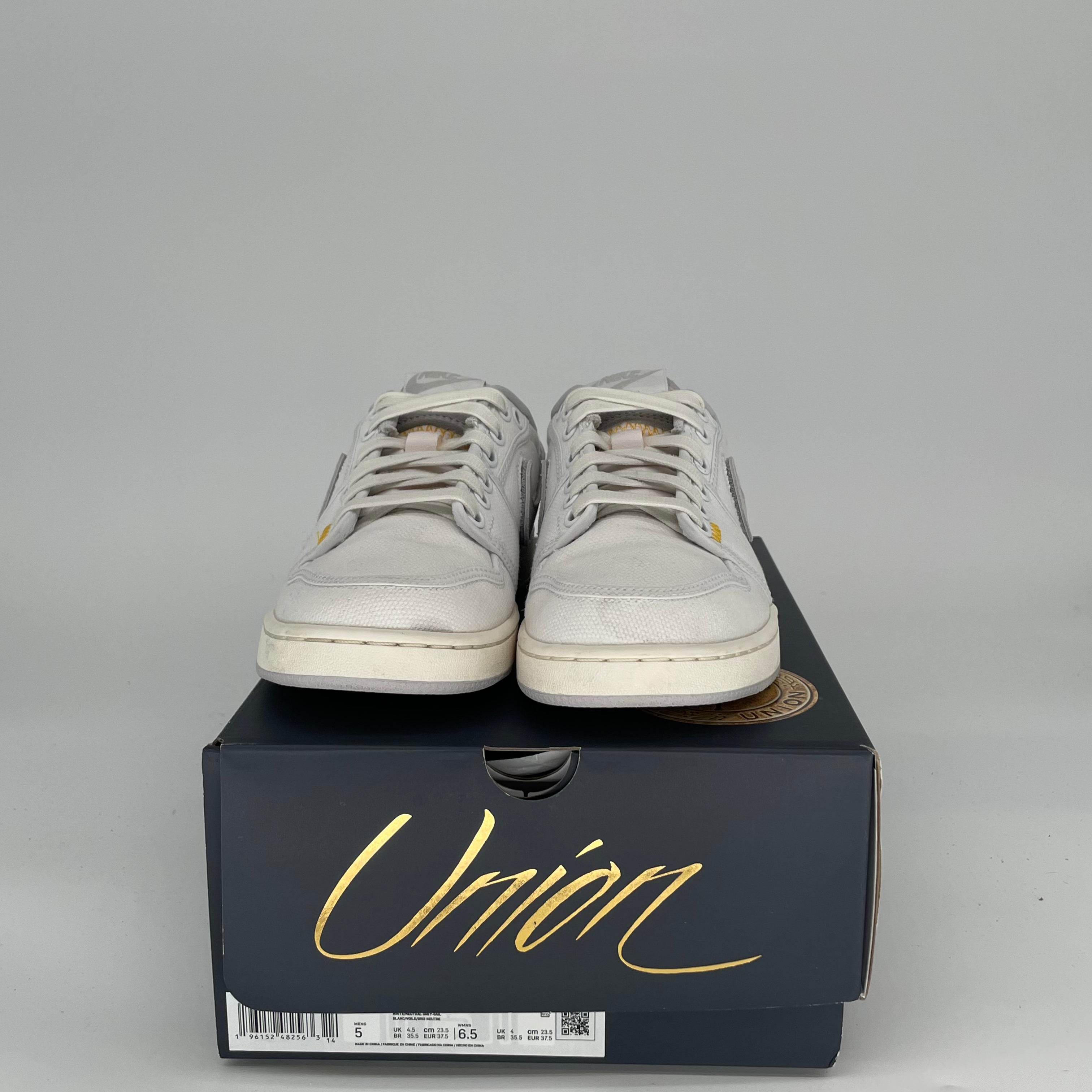 AIR JORDAN 1 LOW AJKO UNION WHITE CANVAS SIZE 5 DO8912-101