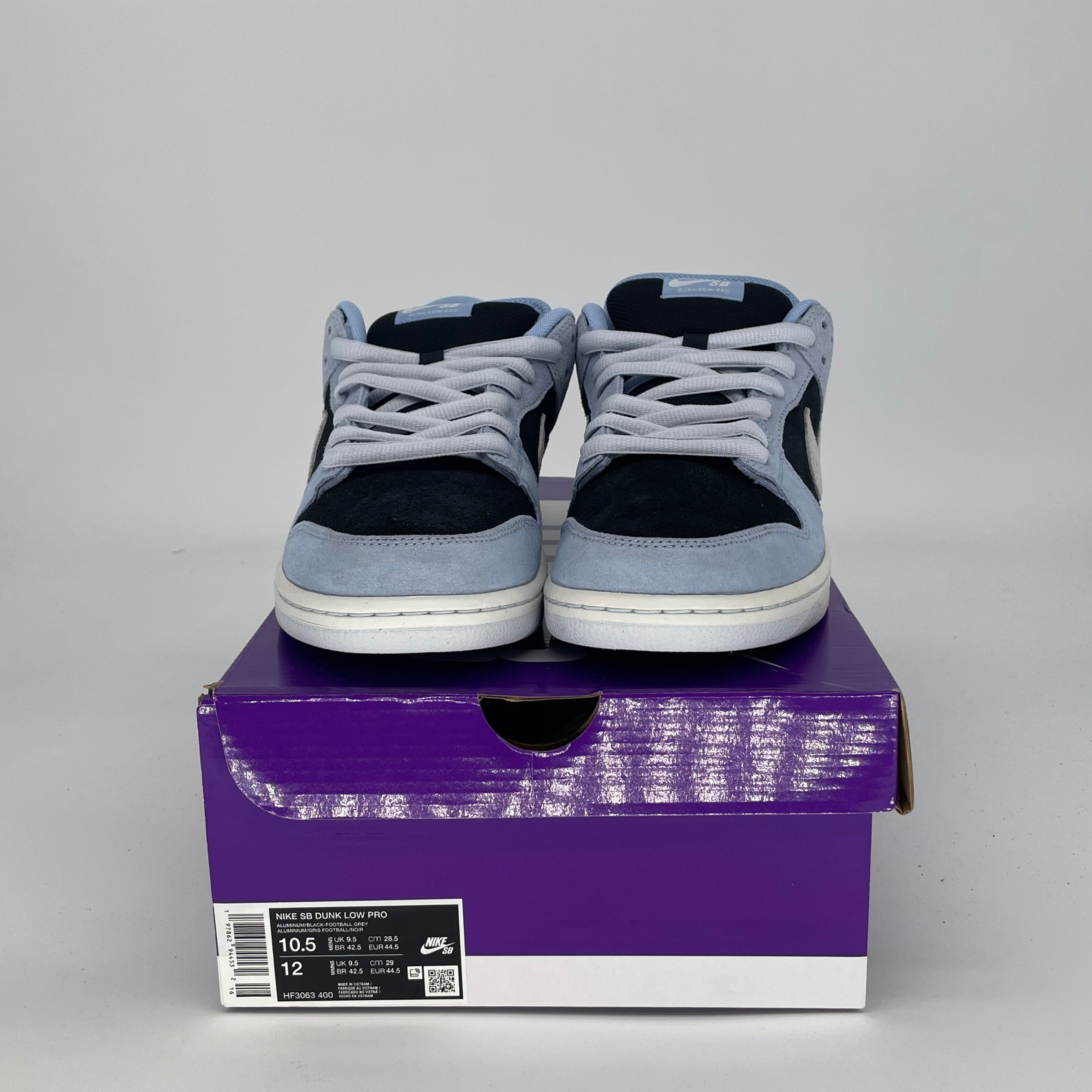 NIKE SB DUNK LOW BLACK ALUMINUM HF3063-400 SIZE 10.5/12W