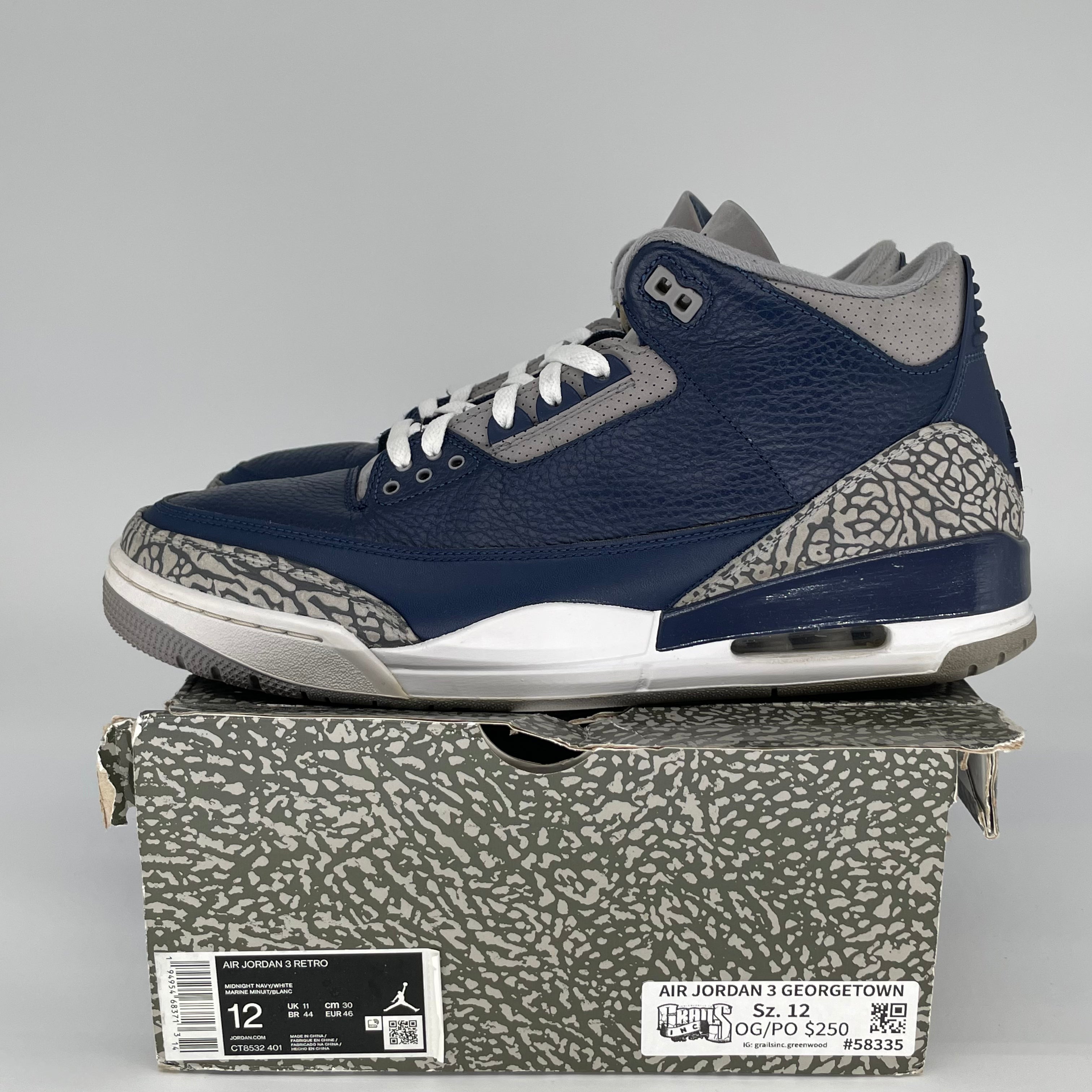 AIR JORDAN 3 GEORGETOWN SIZE 12 CT8532-401