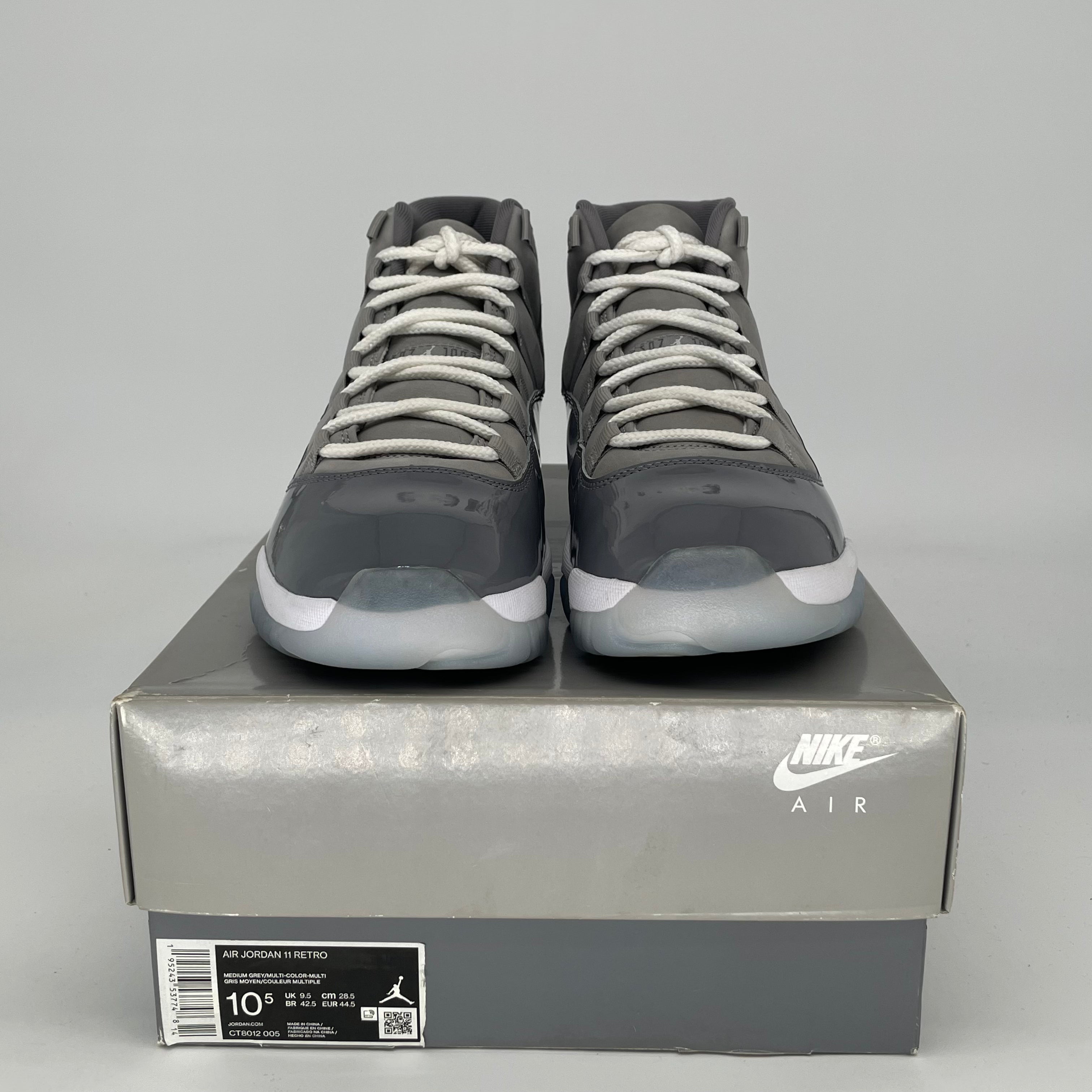 AIR JORDAN 11 COOL GREY CT8012-005 SIZE 10.5/12W