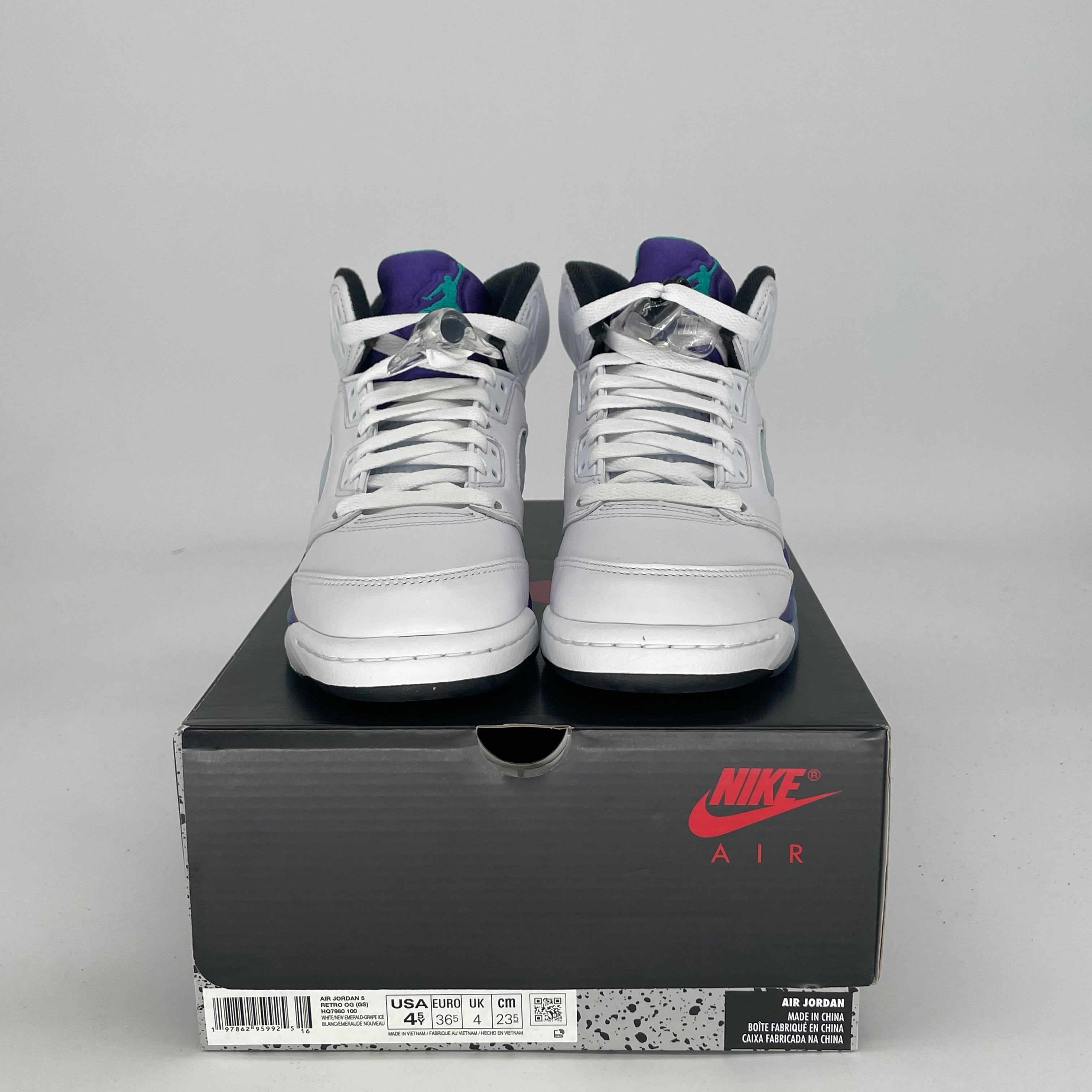 AIR JORDAN 5 GRAPE HQ7980-100 SIZE 4.5/6W