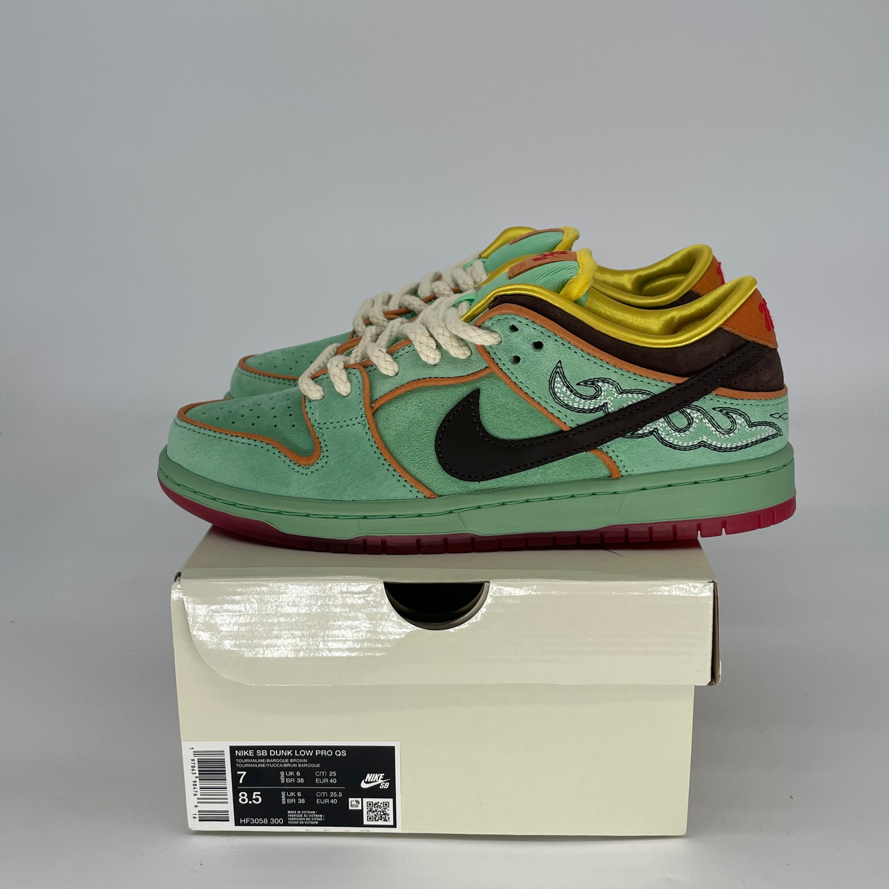 NIKE SB DUNK LOW RODEO TOURMALINE HF3058-300 SIZE 7/8.5W