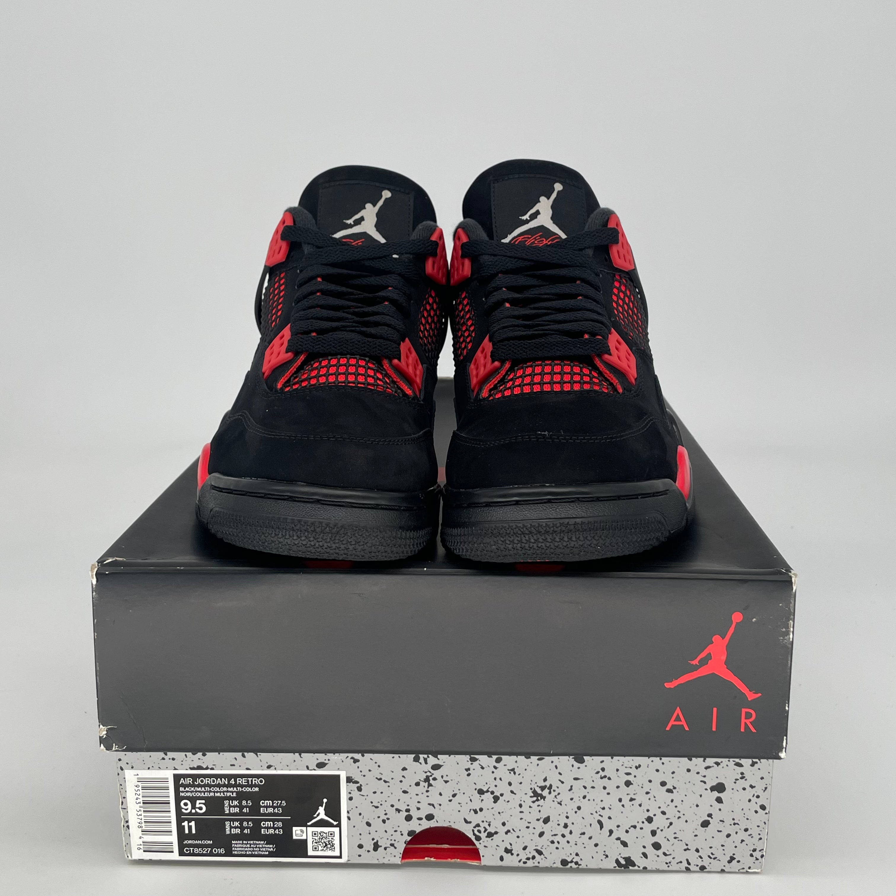 AIR JORDAN 4 RED THUNDER CT8527-016 SIZE 9.5/11W