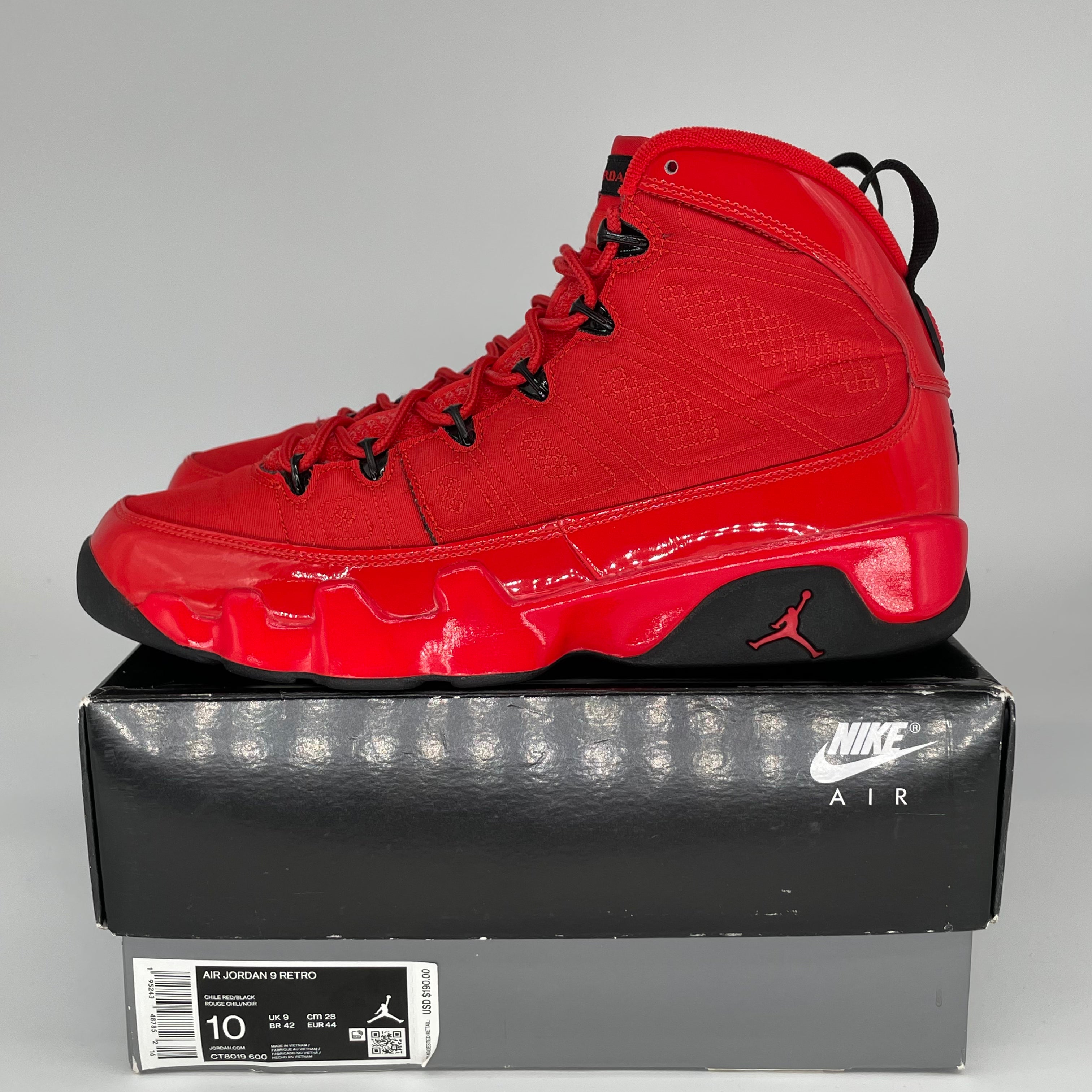 AIR JORDAN 9 CHILE RED SIZE 10 CT8019-600