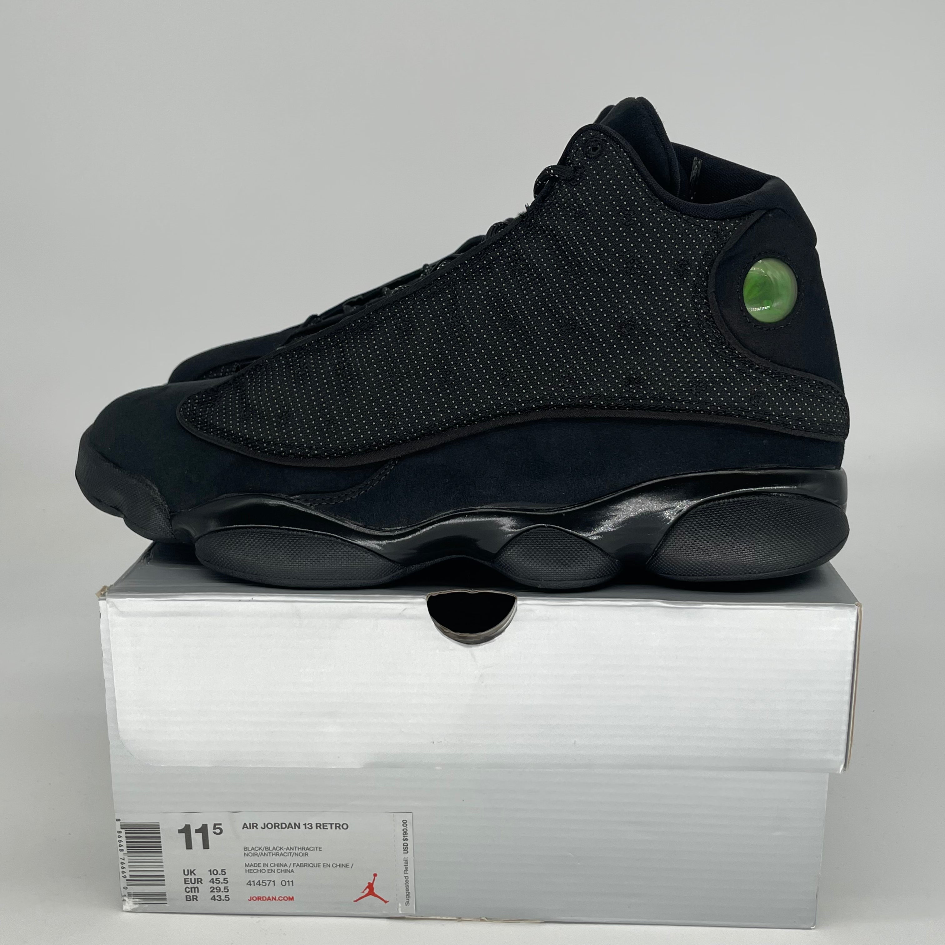 AIR JORDAN 13 BLACK CAT 414571-011 SIZE 11.5/13W