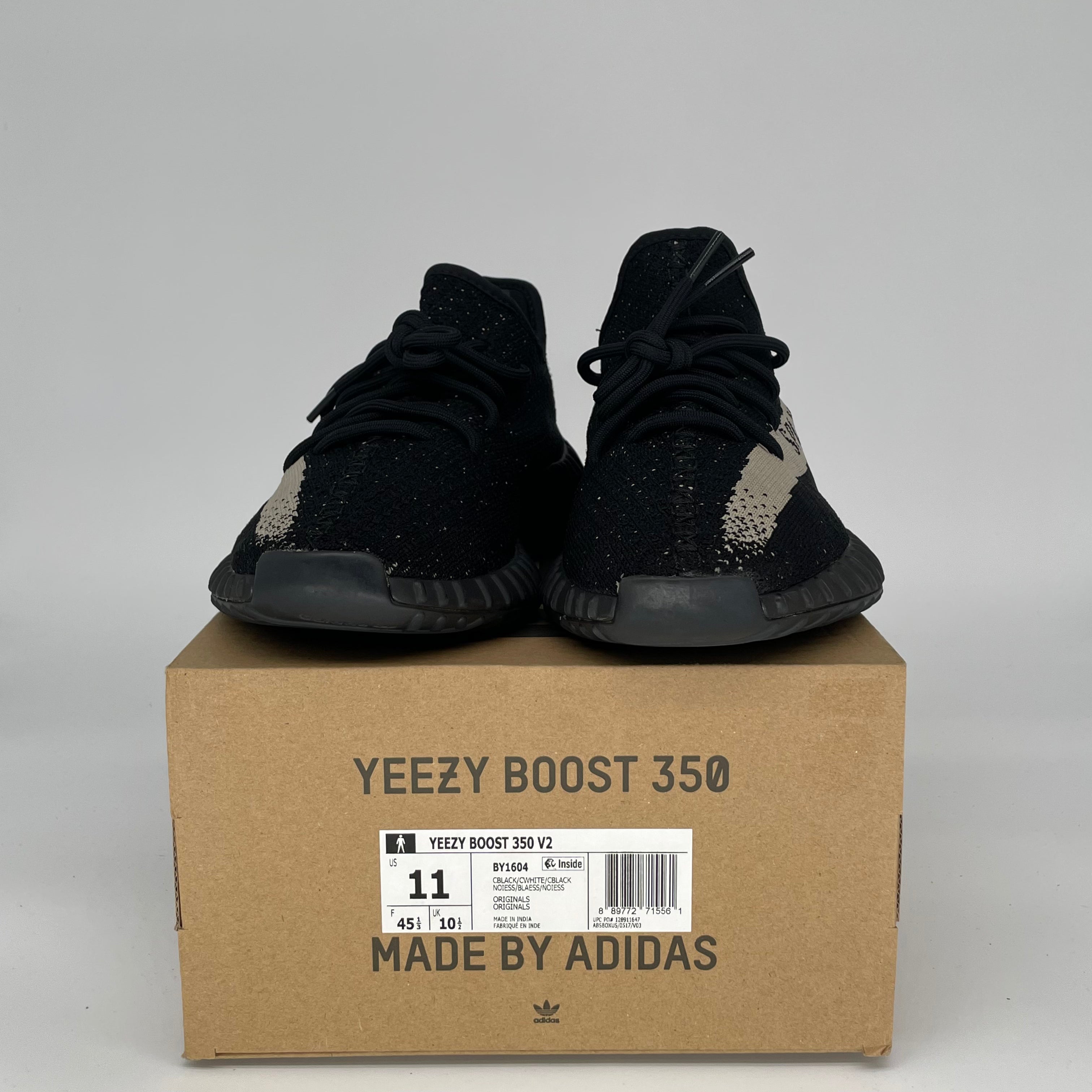 ADIDAS YEEZY 350 V2 CORE BLACK WHITE SIZE BY1604