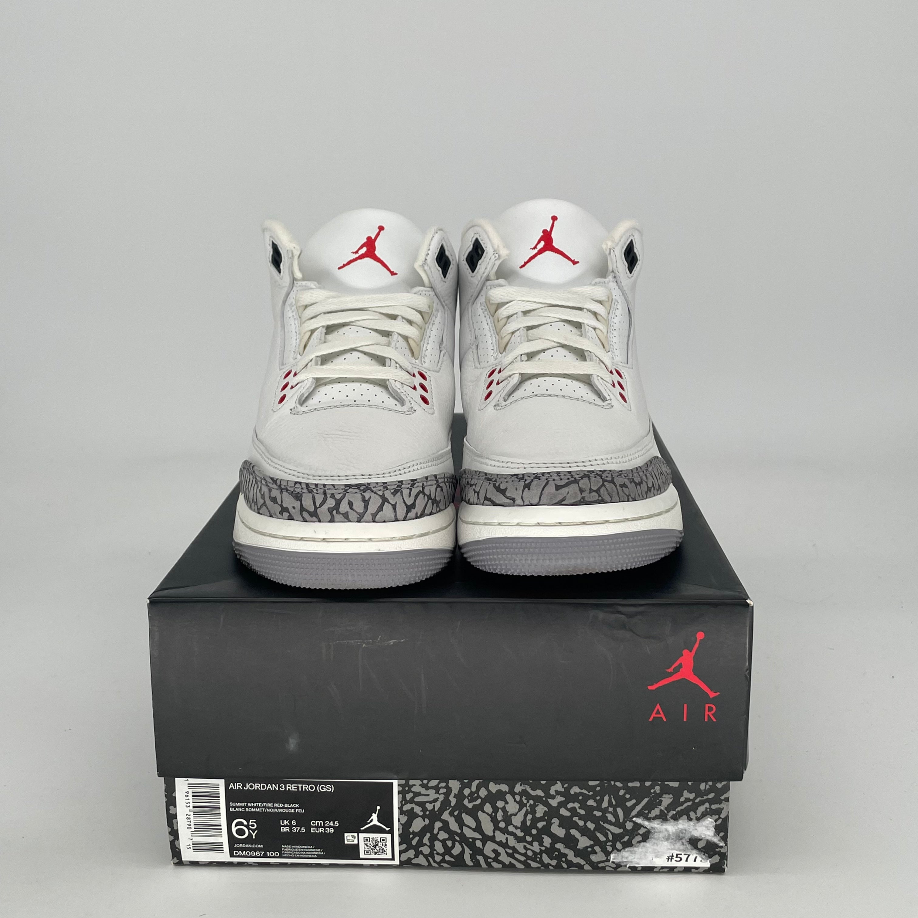 AIR JORDAN 3 WHITE CEMENT REIMAGINED DM0967-100 SIZE 6.5/8W