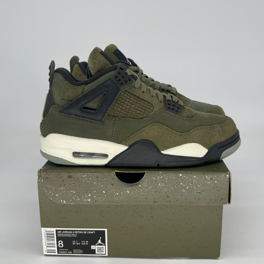 AIR JORDAN 4 CRAFT MEDIUM OLIVE FB9927-200 SIZE 8/9.5W