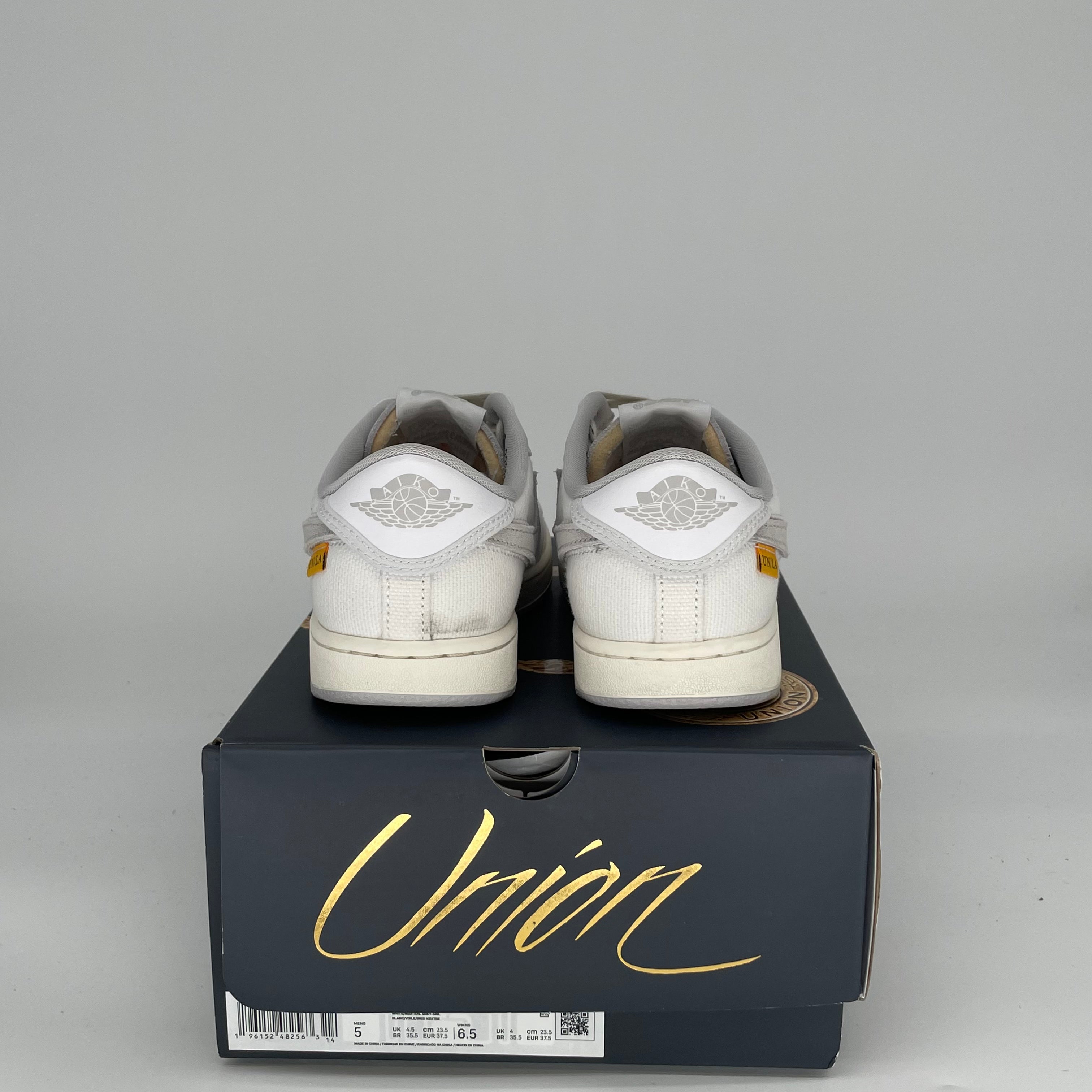 AIR JORDAN 1 LOW AJKO UNION WHITE CANVAS SIZE 5 DO8912-101