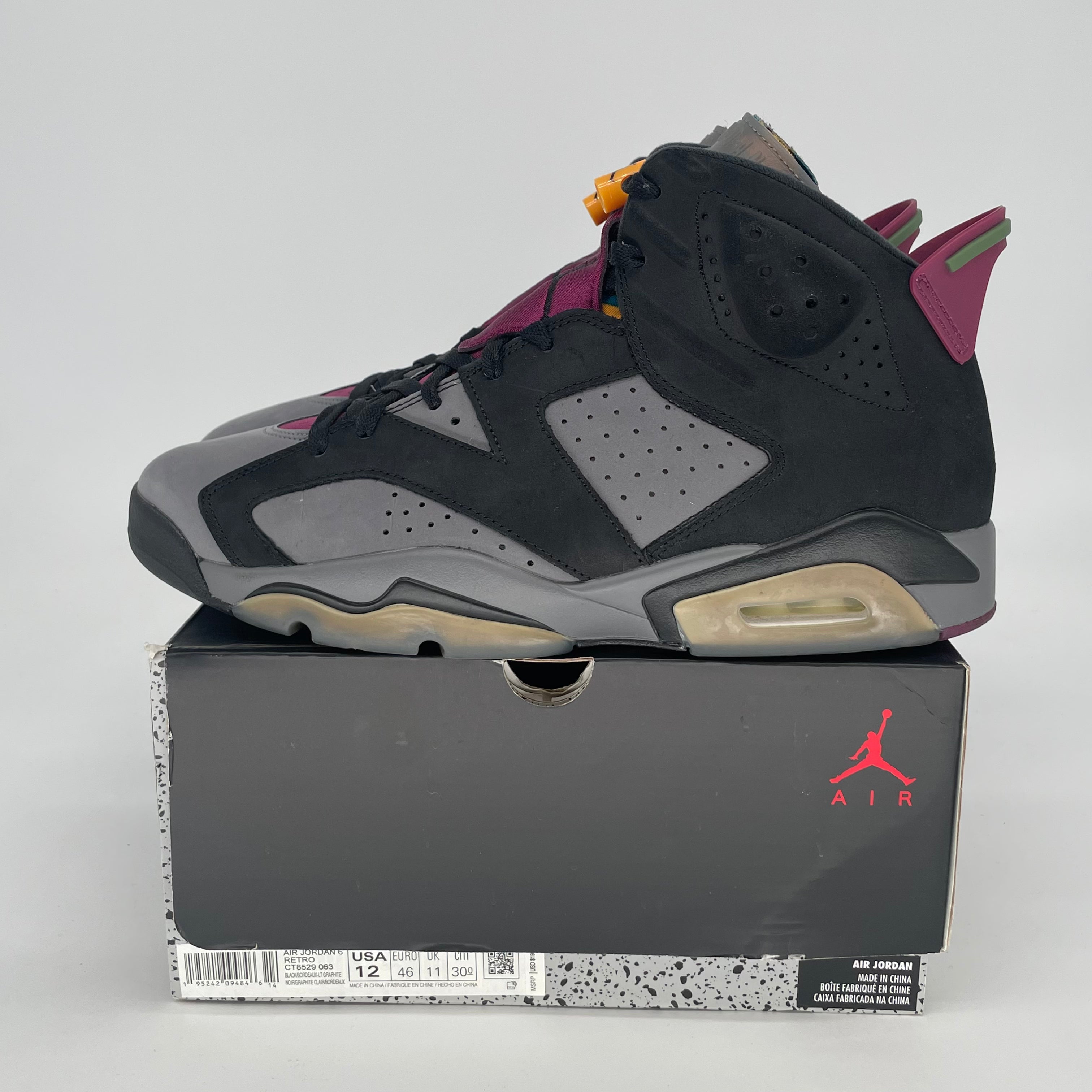 AIR JORDAN 6 BORDEAUX CT8529-063 SIZE 12/13.5W