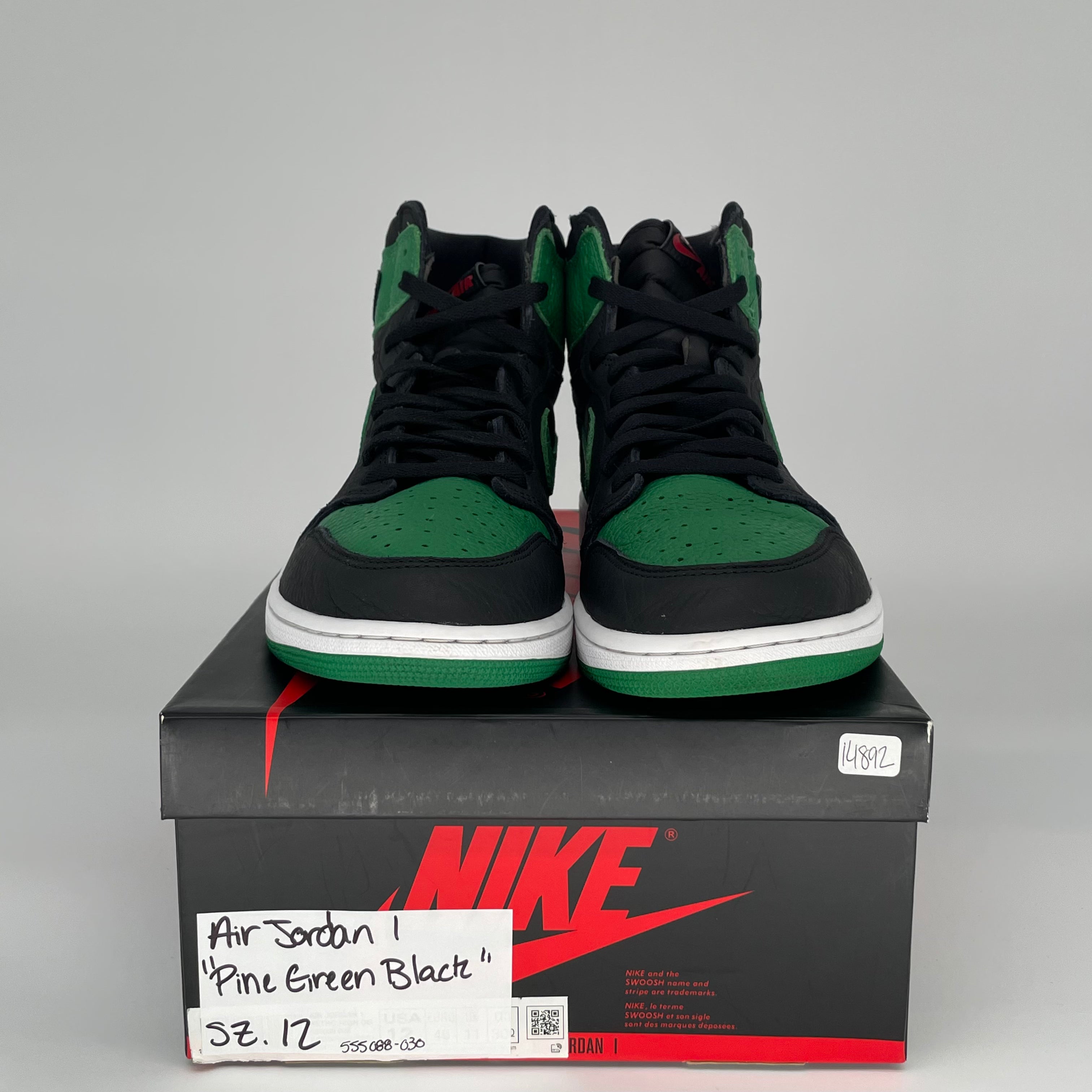 AIR JORDAN 1 PINE GREEN BLACK SIZE 12 555088-030