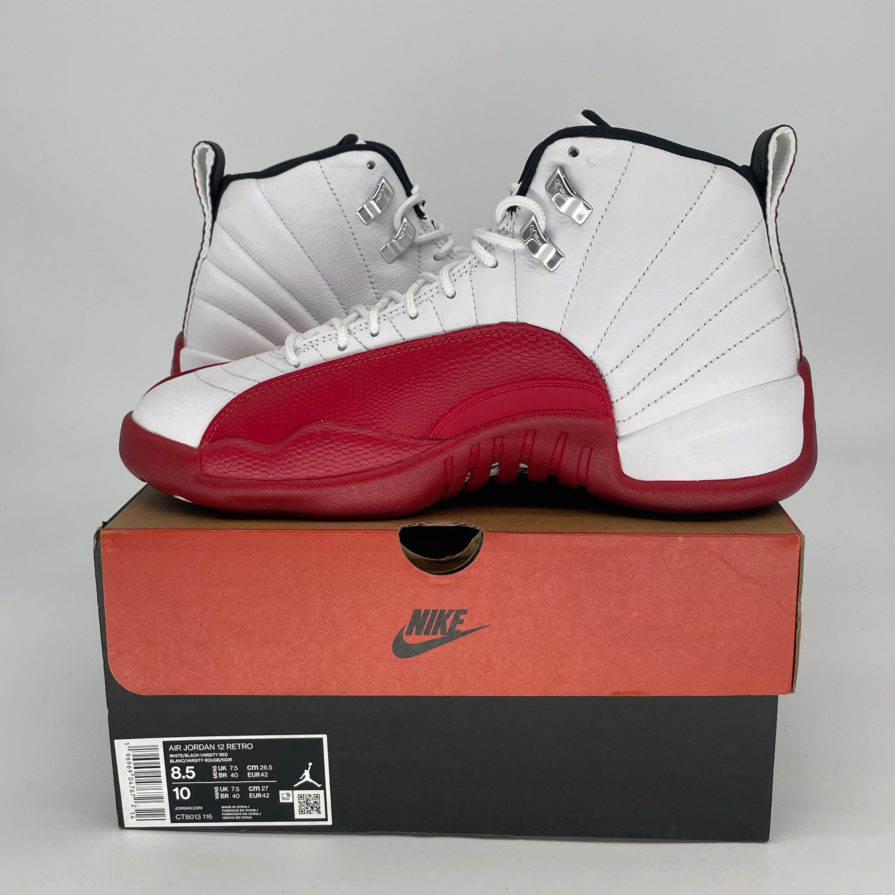 AIR JORDAN 12 CHERRY CT8013-116 SIZE 8.5/10W