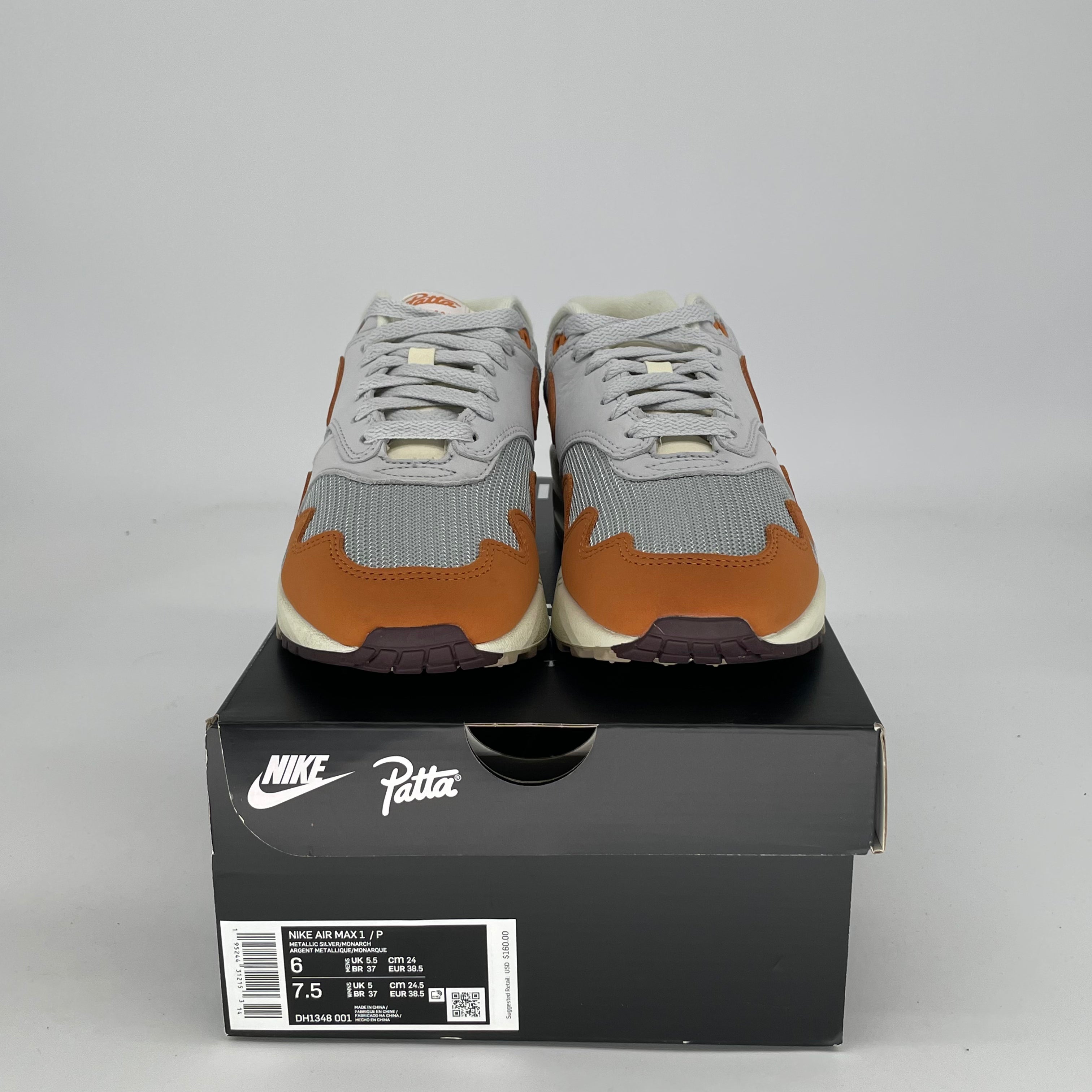 NIKE AIR MAX 1 PATTA WAVES MONARCH SIZE 6/7.5W DH1348-001
