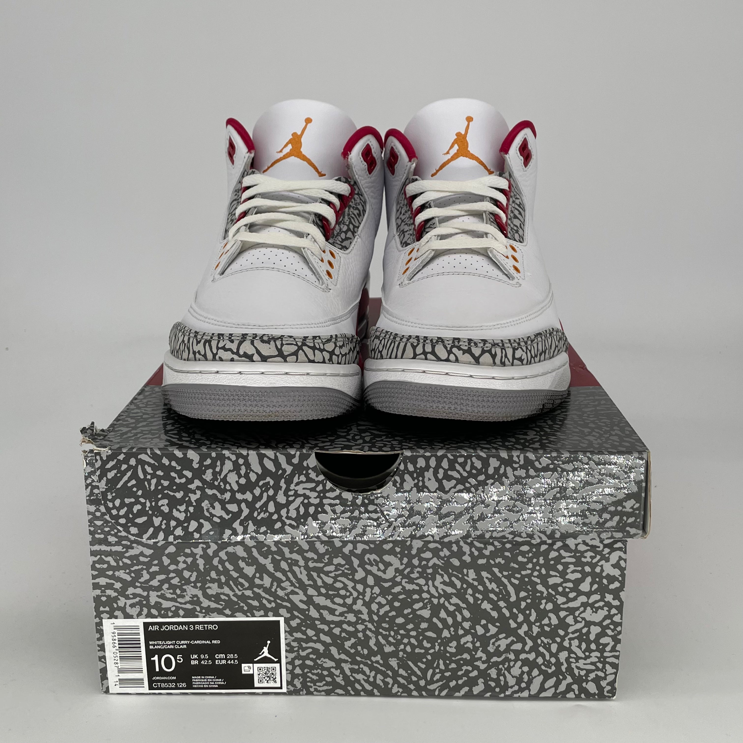AIR JORDAN 3 CARDINAL RED SIZE 10.5/12W CT8532-126