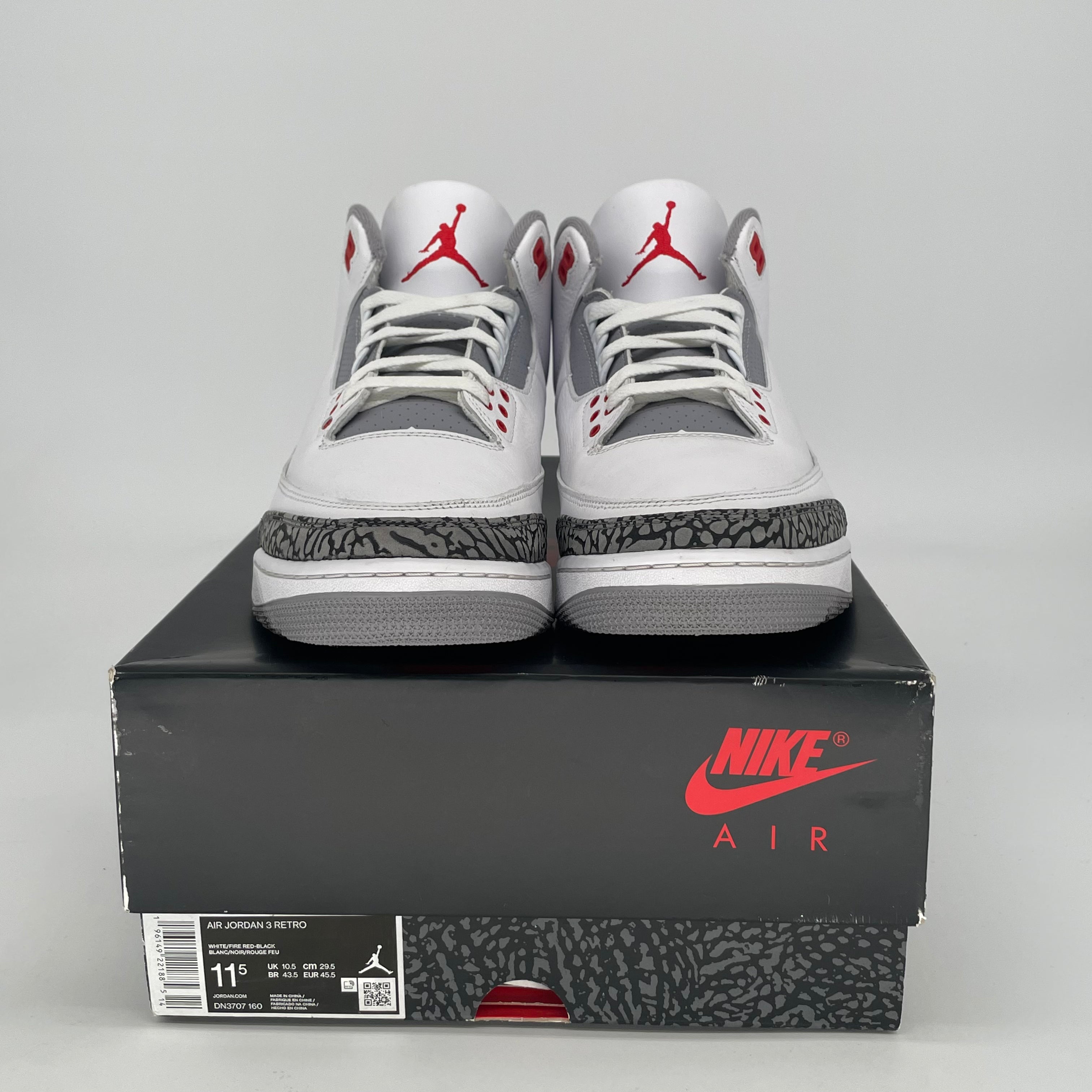 AIR JORDAN 3 FIRE RED DN3707-160 SIZE 11.5/13W