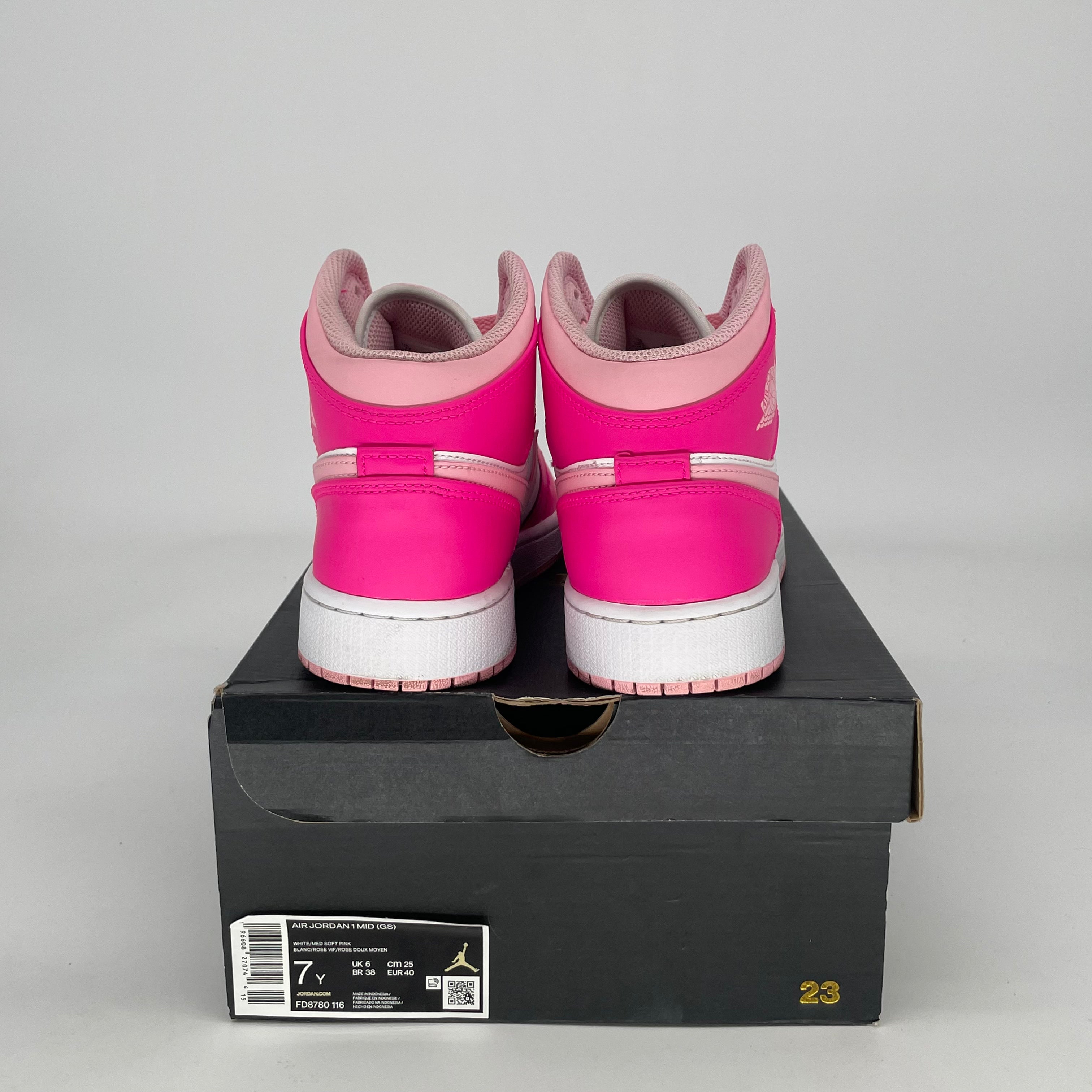 AIR JORDAN 1 MID FIERCE PINK FD8780-116 SIZE 7/8.5W