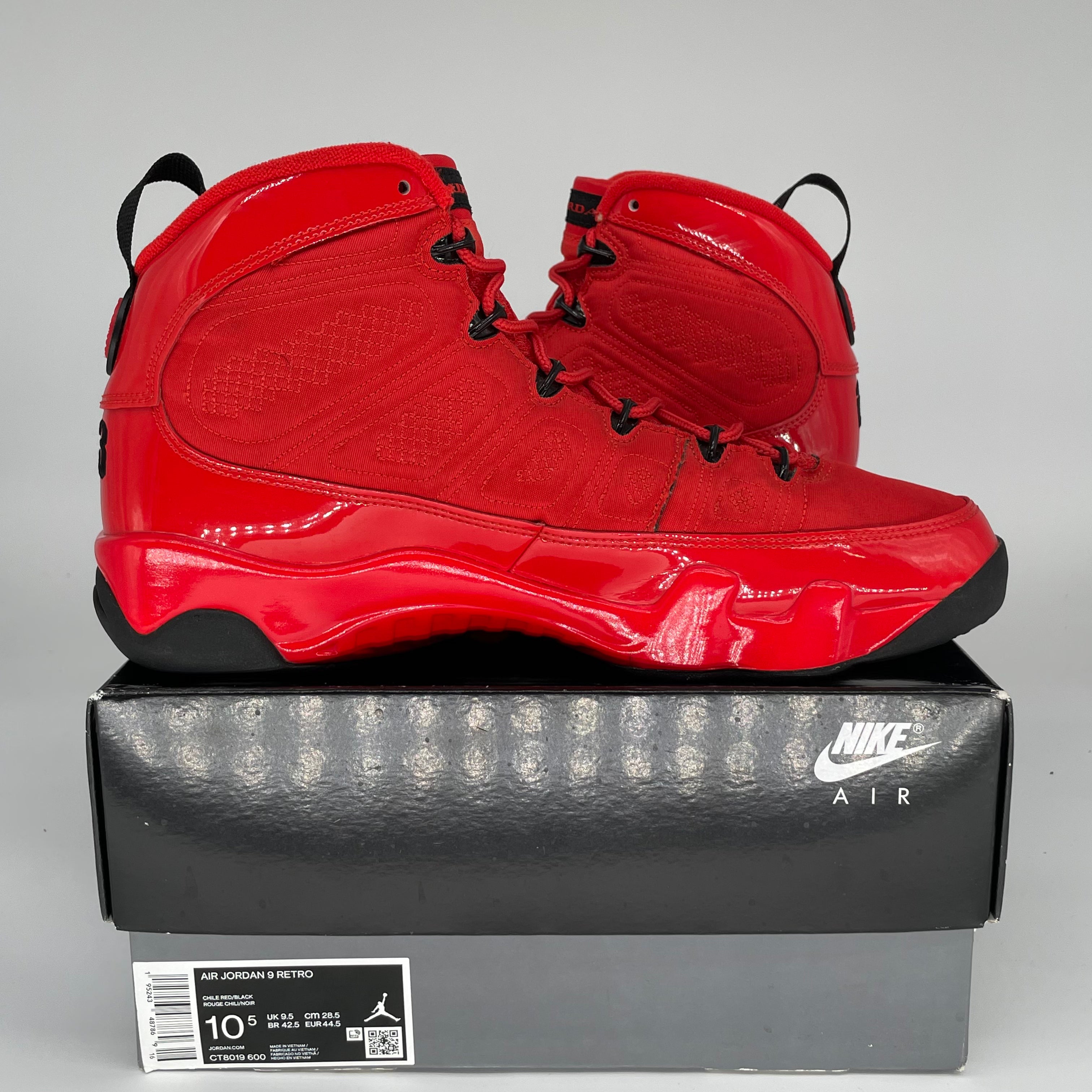 AIR JORDAN 9 CHILE RED SIZE 10.5 CT8019-600