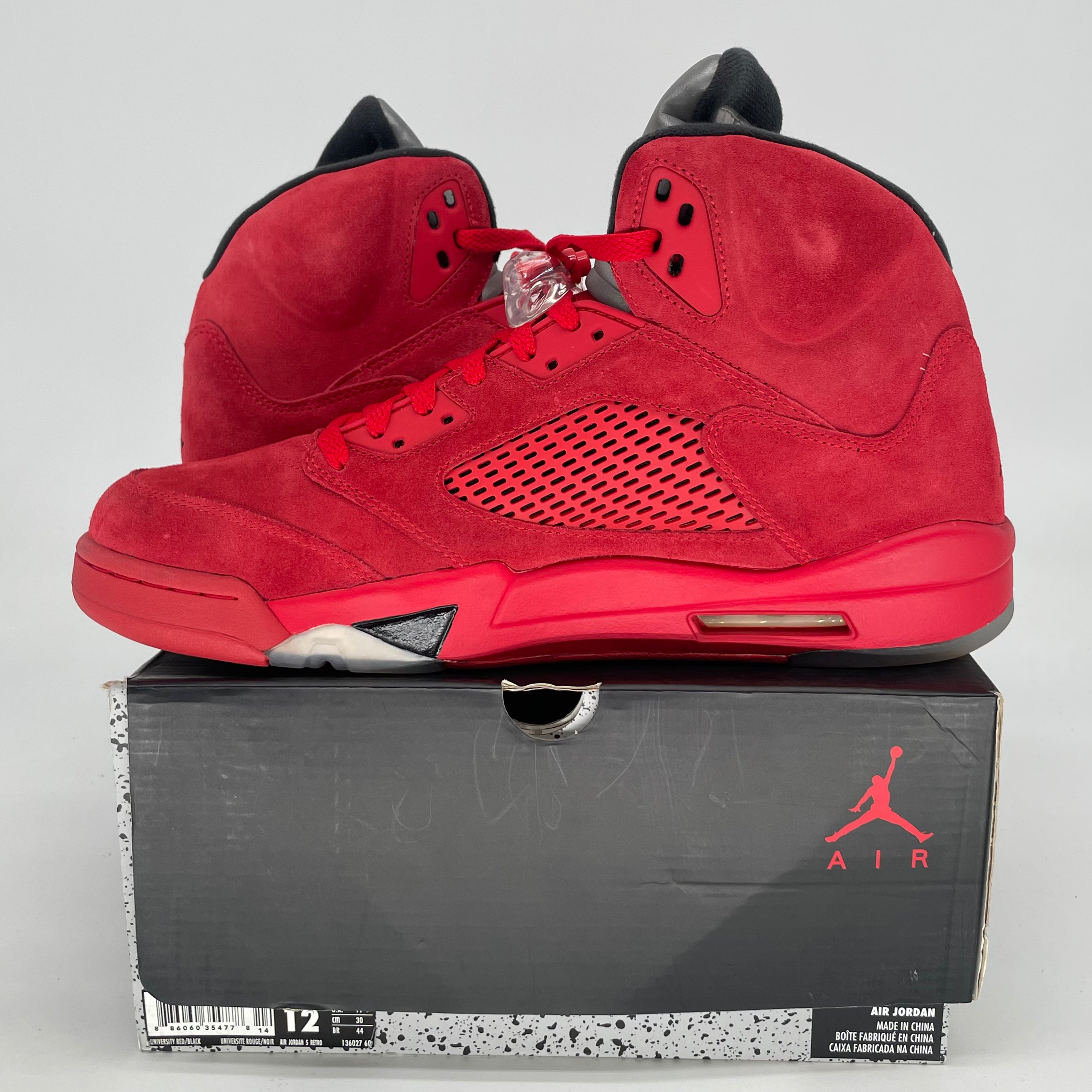 AIR JORDAN 5 RED SUEDE 136027-602 SIZE 12/13.5W