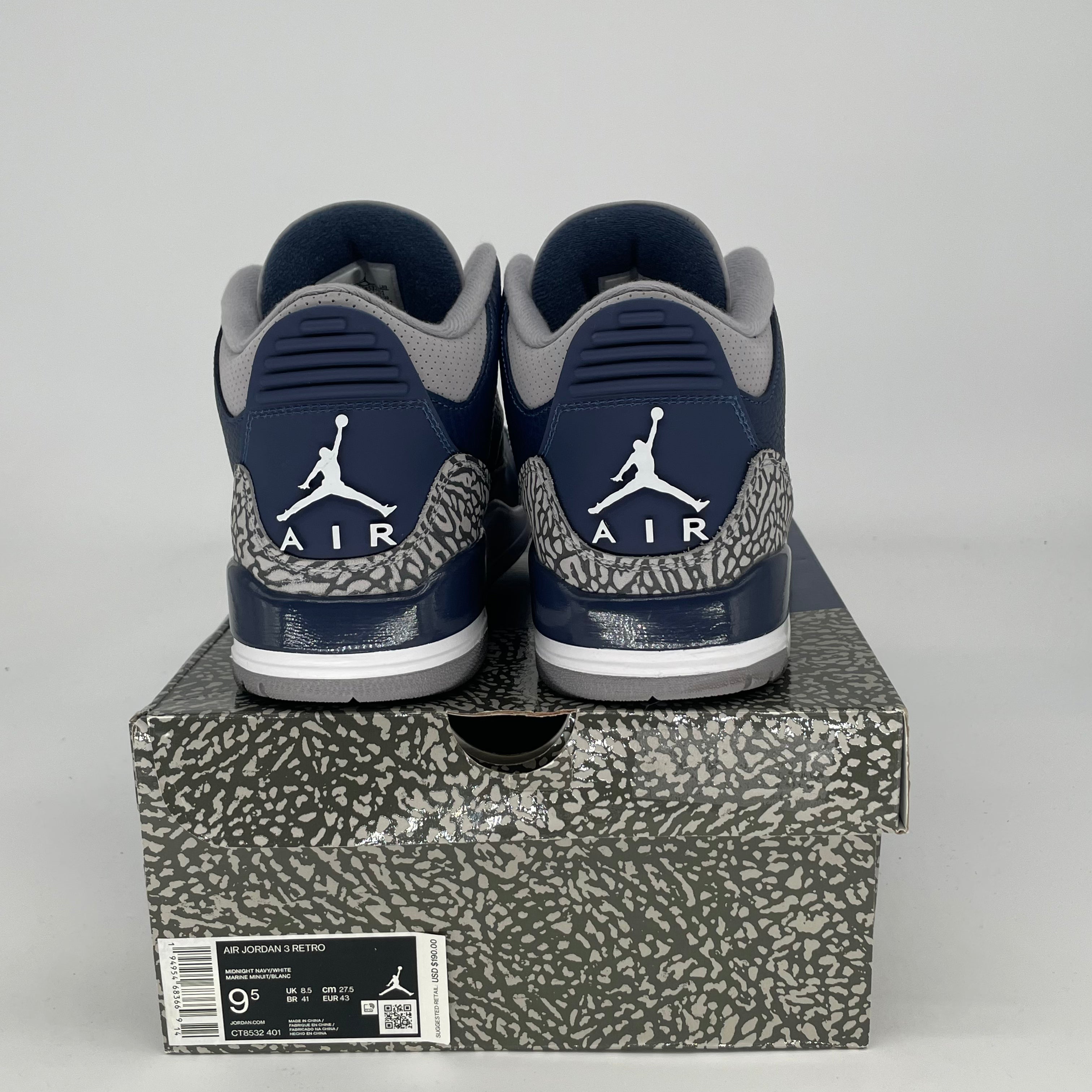 AIR JORDAN 3 GEORGETOWN CT8532-401 SIZE 9.5/11W