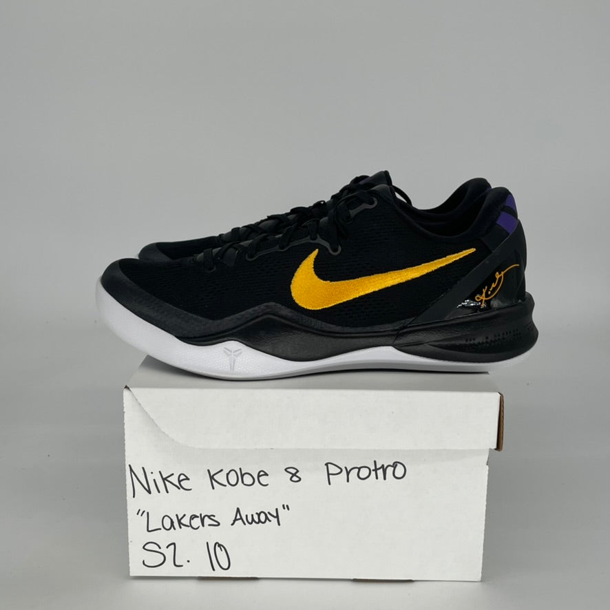 NIKE KOBE 8 PROTRO LAKERS AWAY HF9550-001 SIZE 10/11.5W