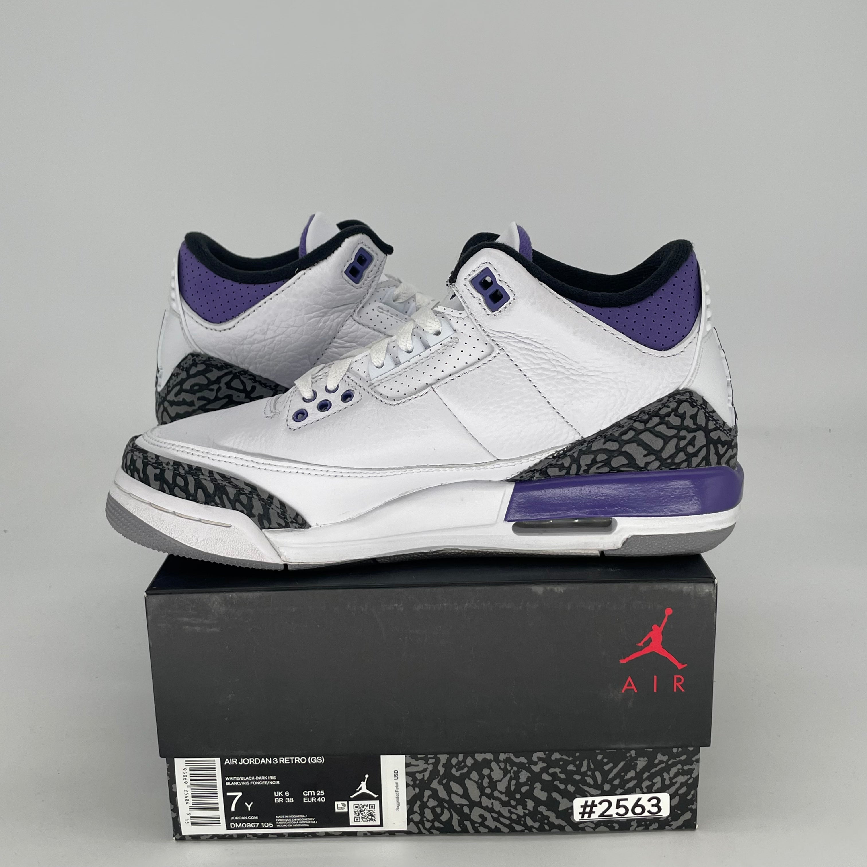 AIR JORDAN 3 DARK IRIS DM0967-105 SIZE 7/8.5W