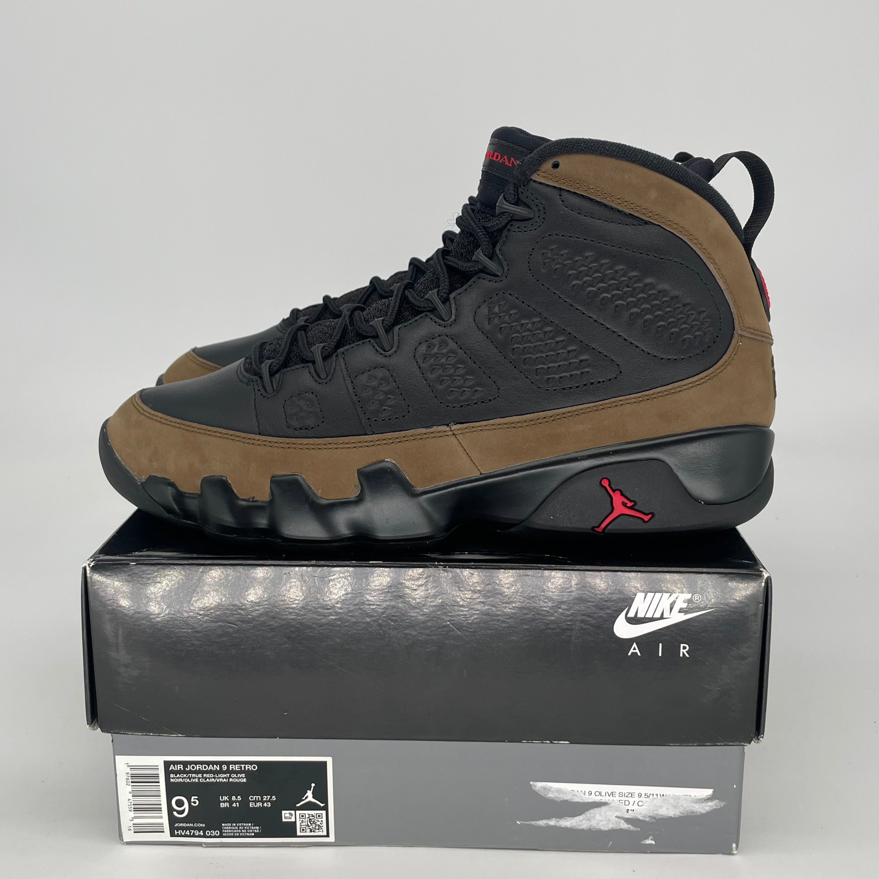 AIR JORDAN 9 OLIVE HV4794-030 SIZE 9.5/11W