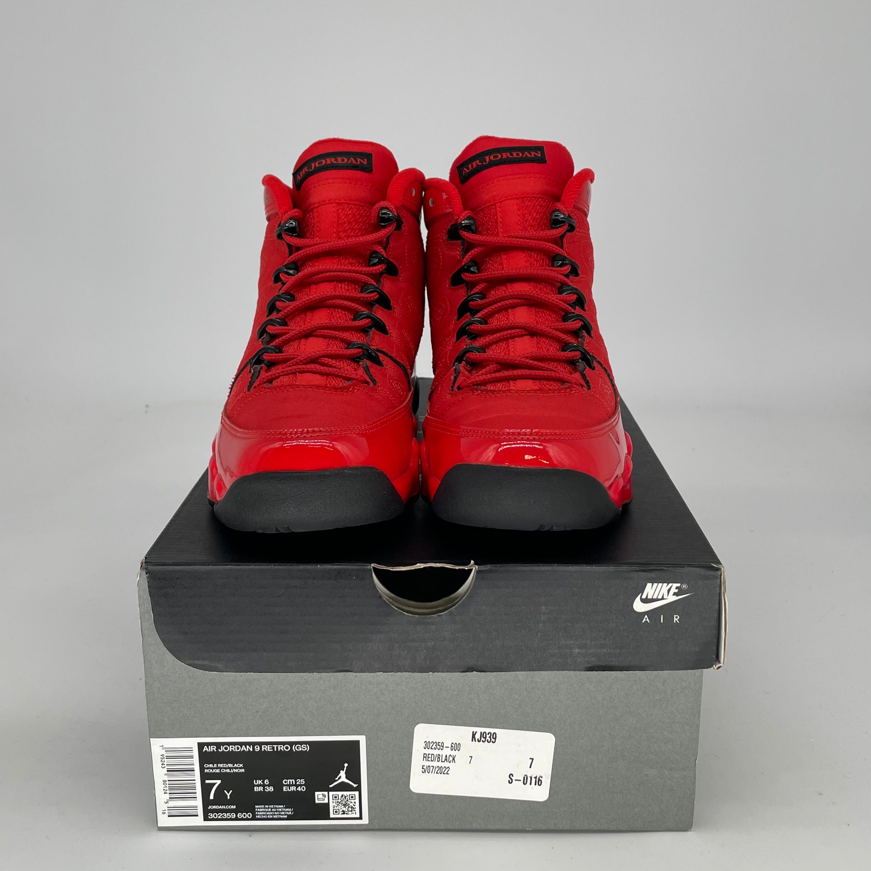 AIR JORDAN 9 CHILE RED SIZE 7/8.5W 302359-600