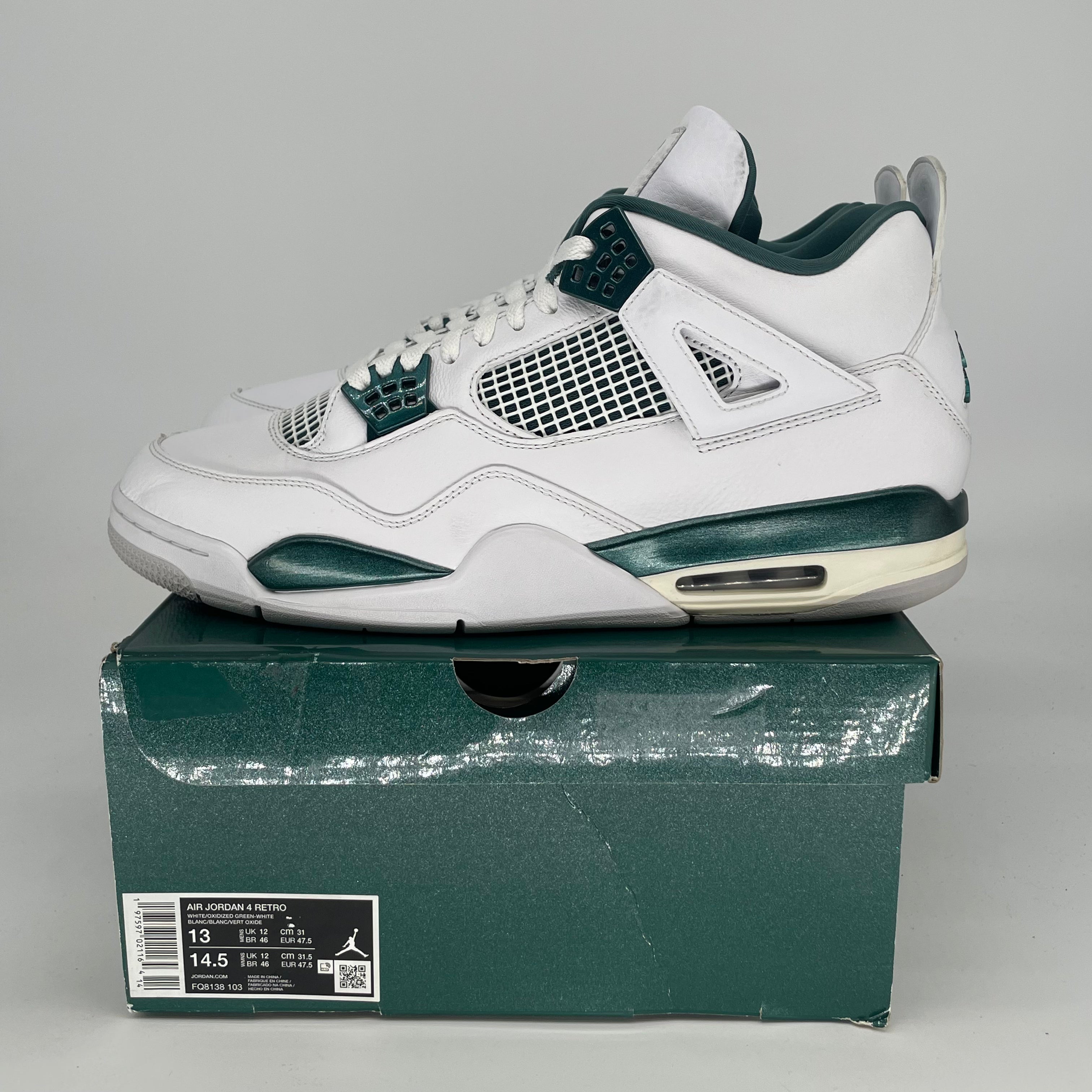 AIR JORDAN 4 OXIDIZED GREEN FQ8138-103 SIZE 13/14.5W