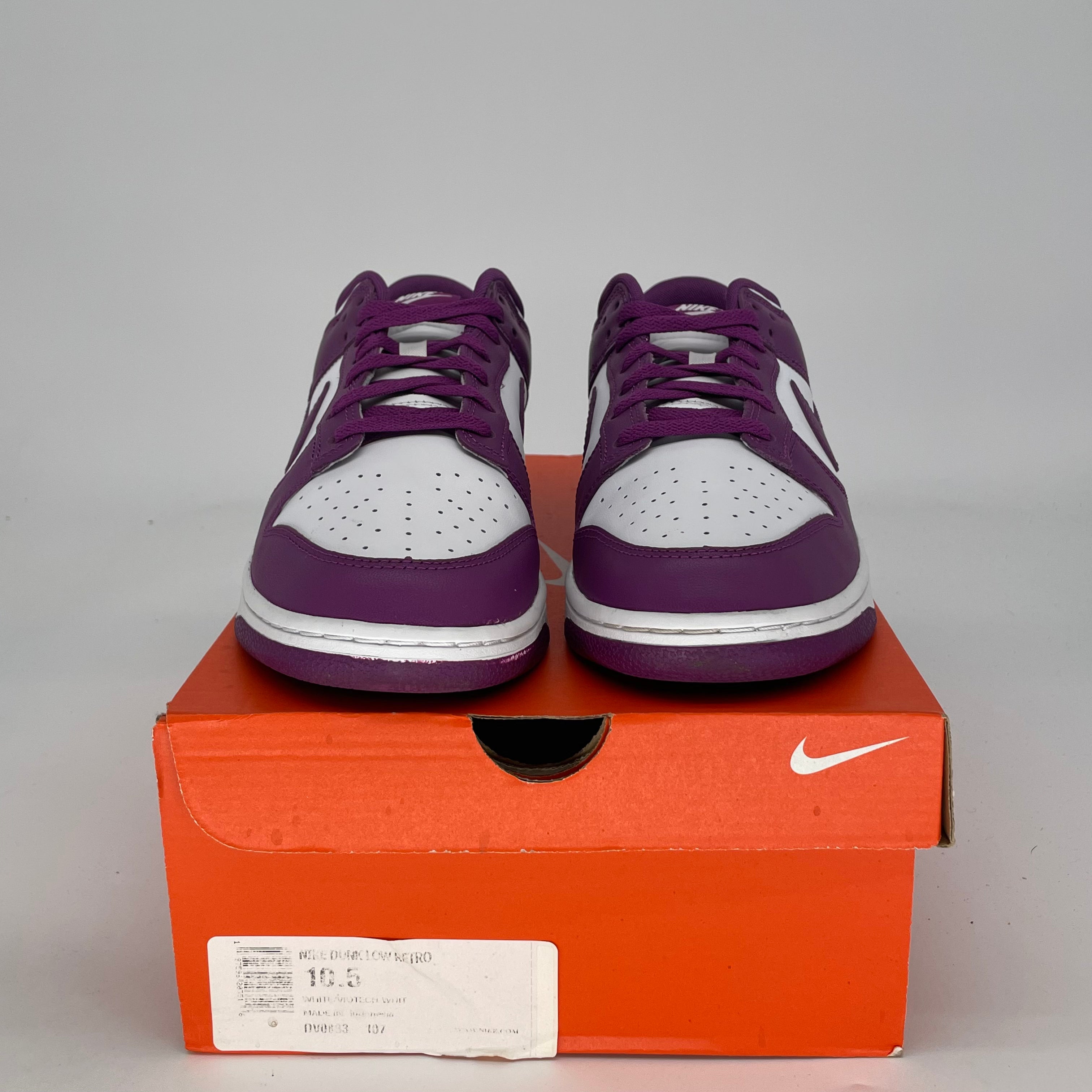 NIKE DUNK LOW WHITE VIOTECH DV0833-107 SIZE 10.5/12W