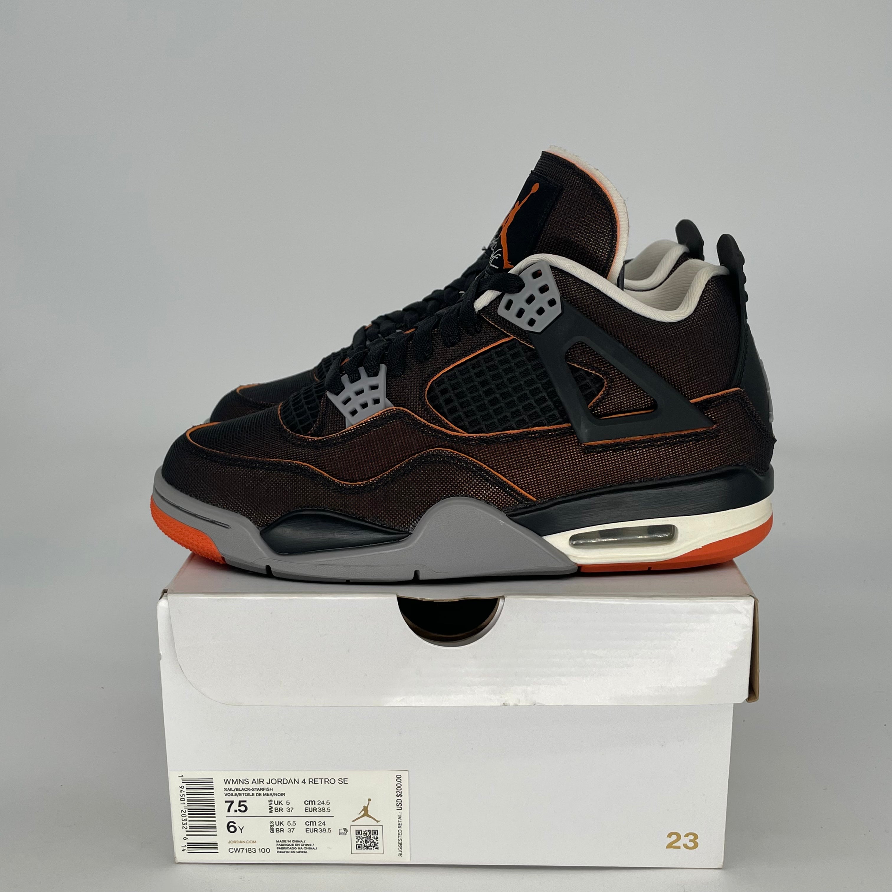 AIR JORDAN 4 STARFISH W CW7183-100 SIZE 6/7.5W