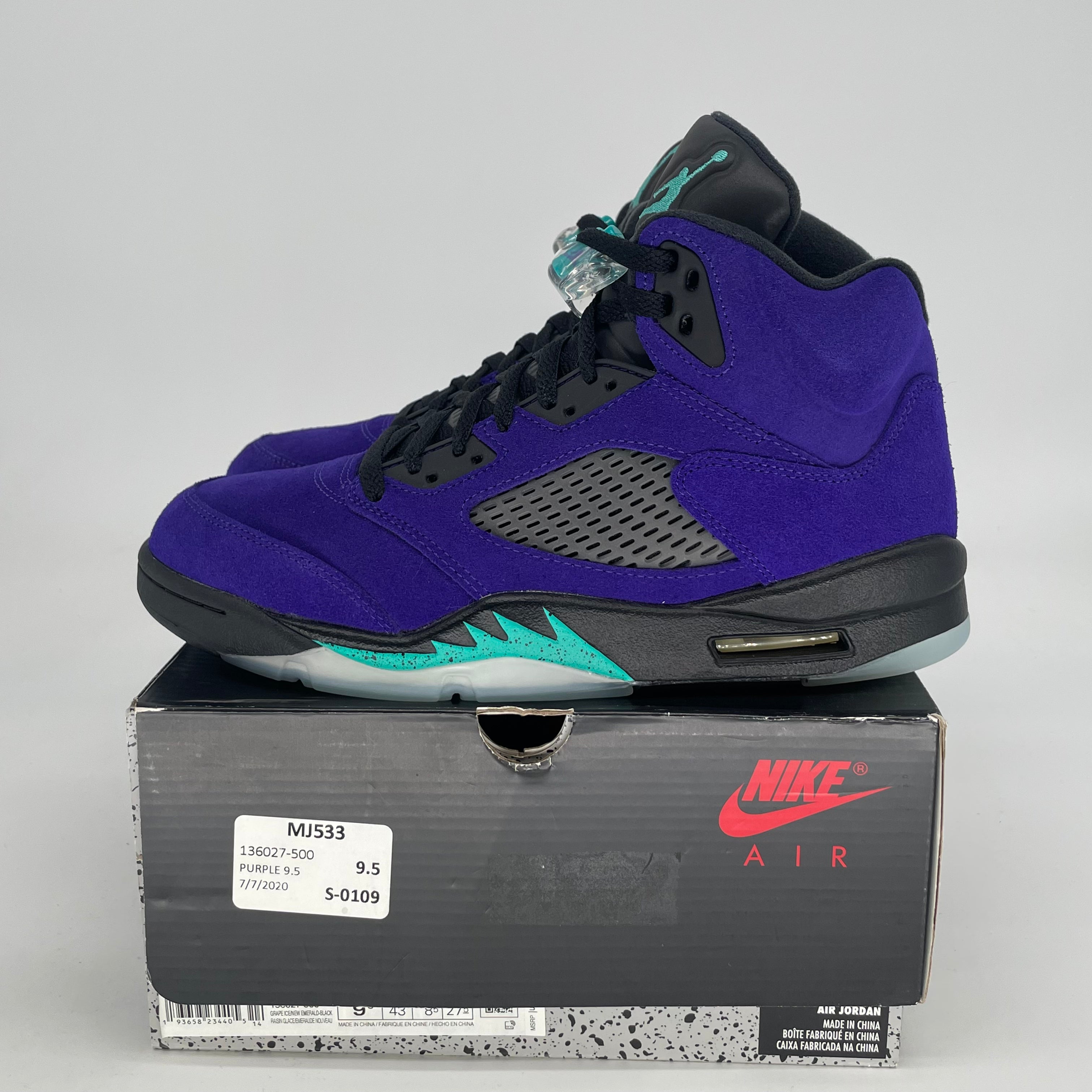 AIR JORDAN 5 ALTERNATE GRAPE 136027-500 SIZE 9.5/11W