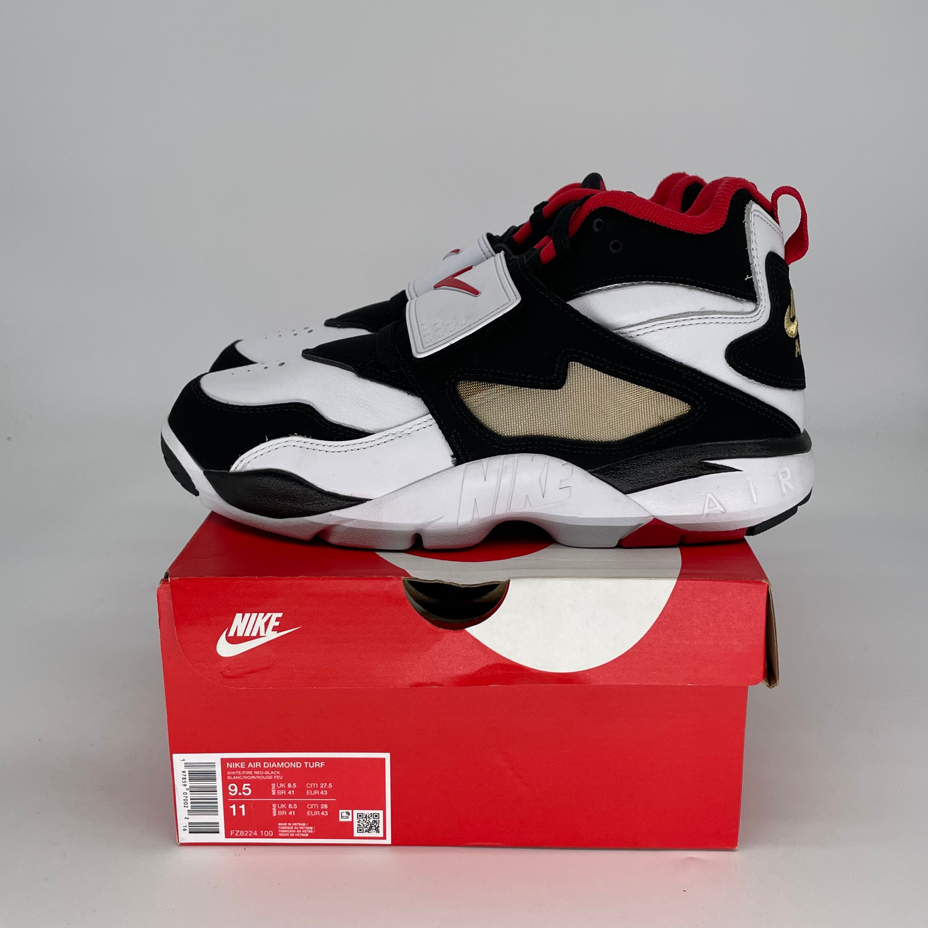 NIKE AIR DIAMOND TURF 49ERS SIZE 9.5/11W FZ8224-100