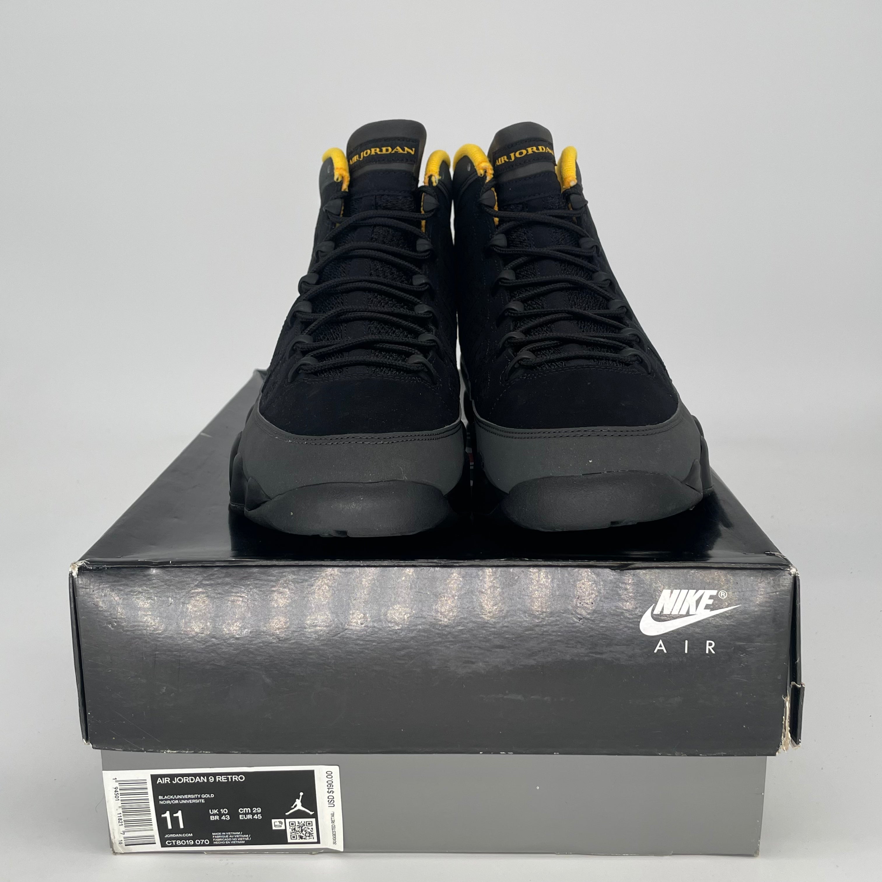 AIR JORDAN 9 UNIVERSITY GOLD CT8019-070 SIZE 11/12.5W