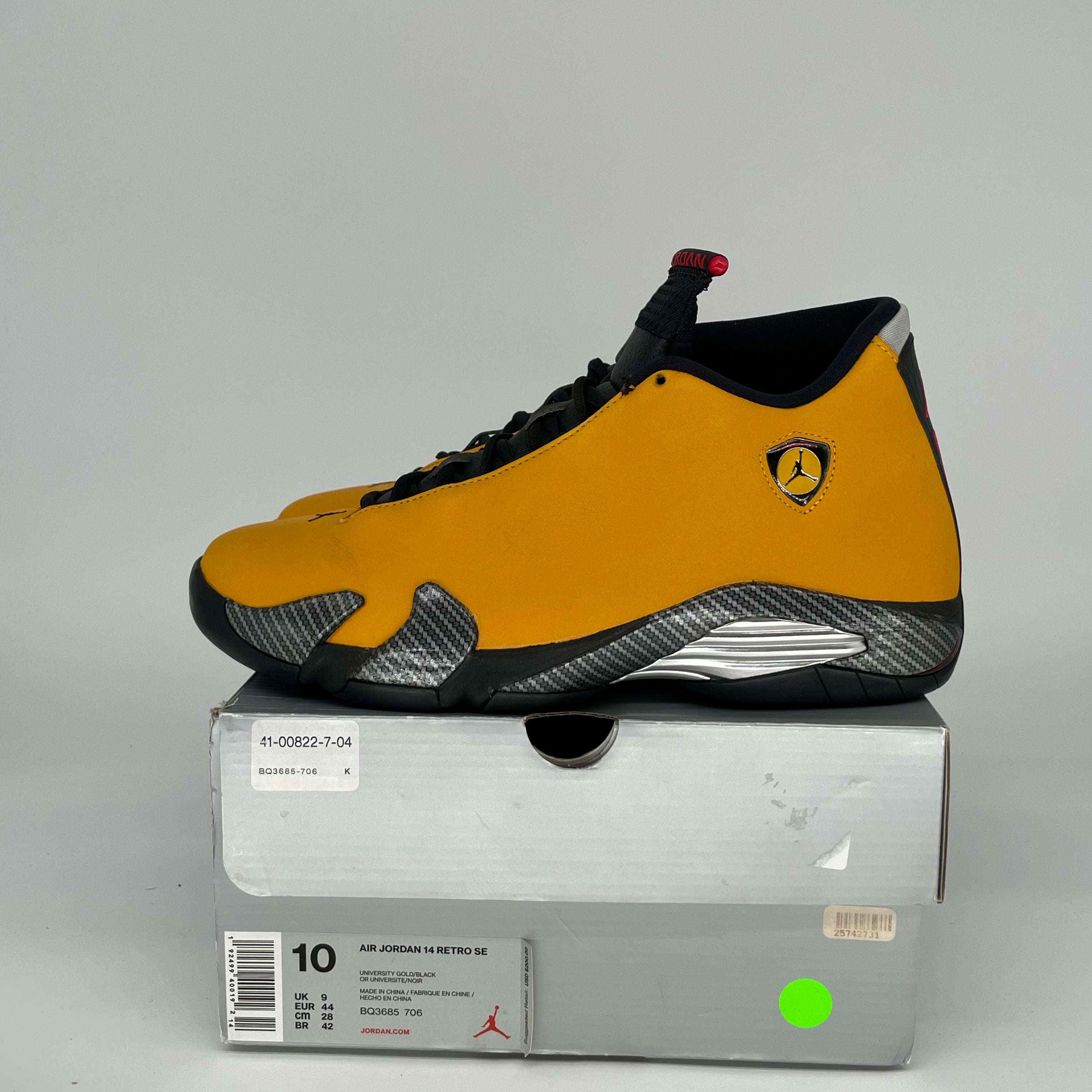 AIR JORDAN 14 UNIVERSITY GOLD SIZE 10 BQ3685-706