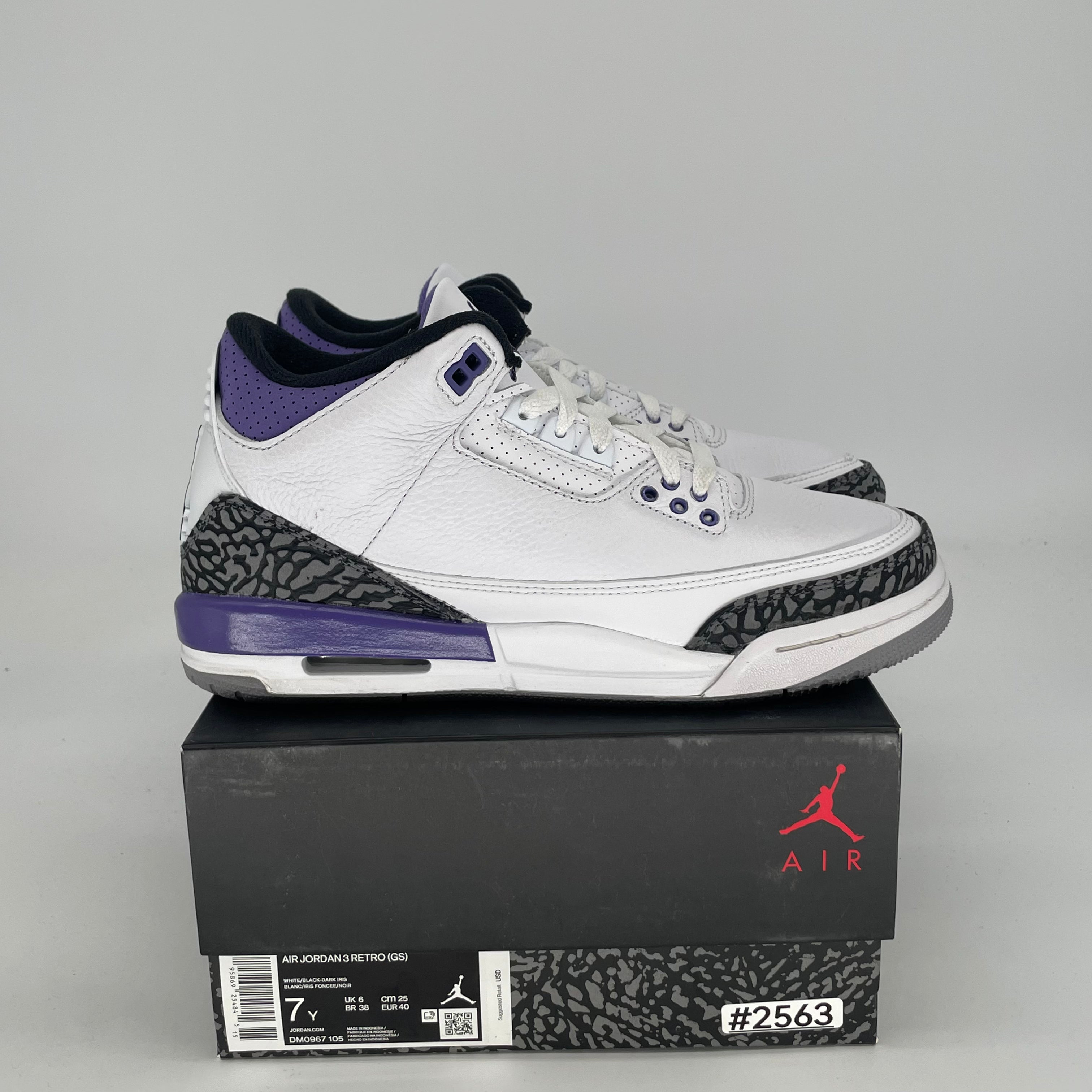 AIR JORDAN 3 DARK IRIS DM0967-105 SIZE 7/8.5W