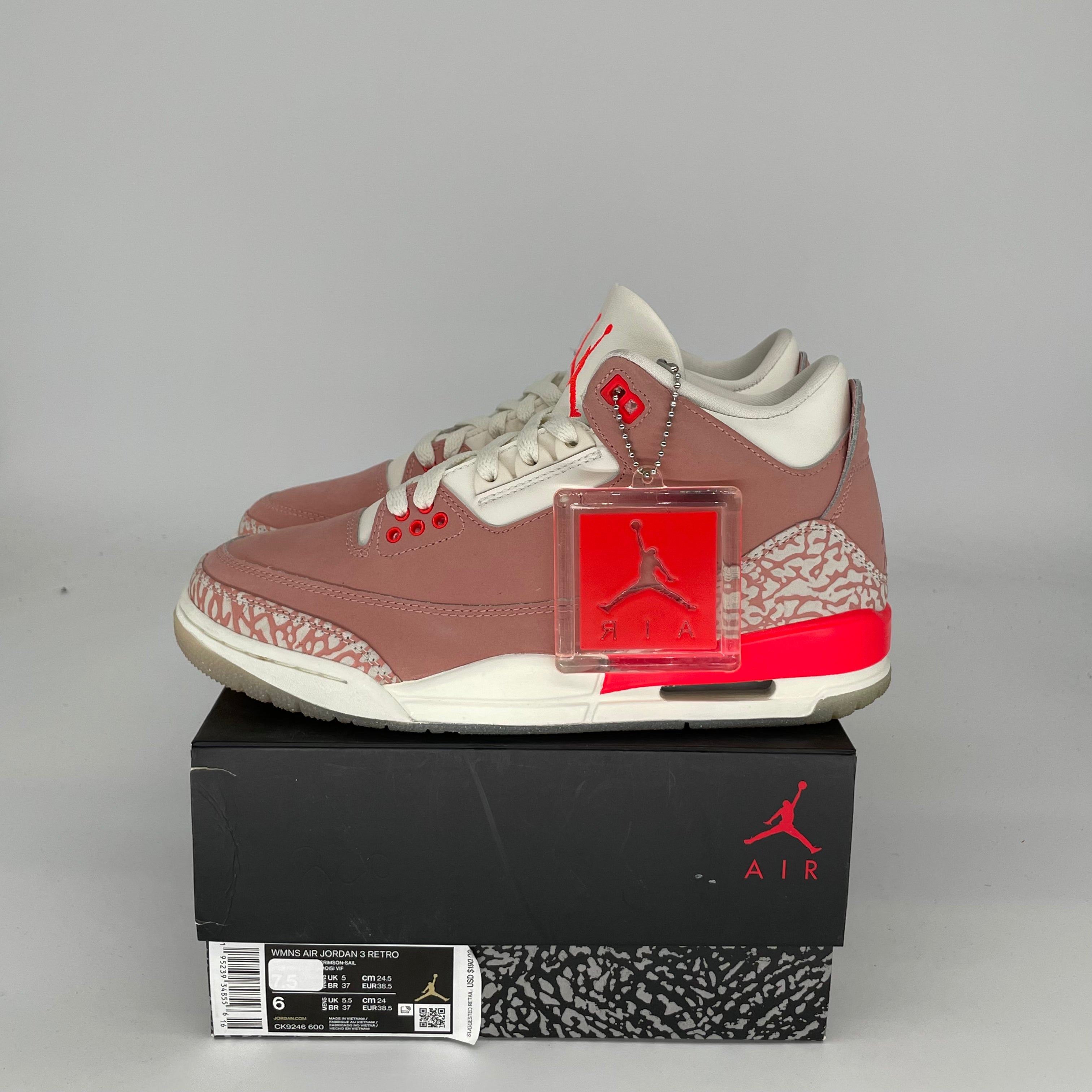 AIR JORDAN 3 RUST PINK W SIZE 6/7.5W CK9246-600
