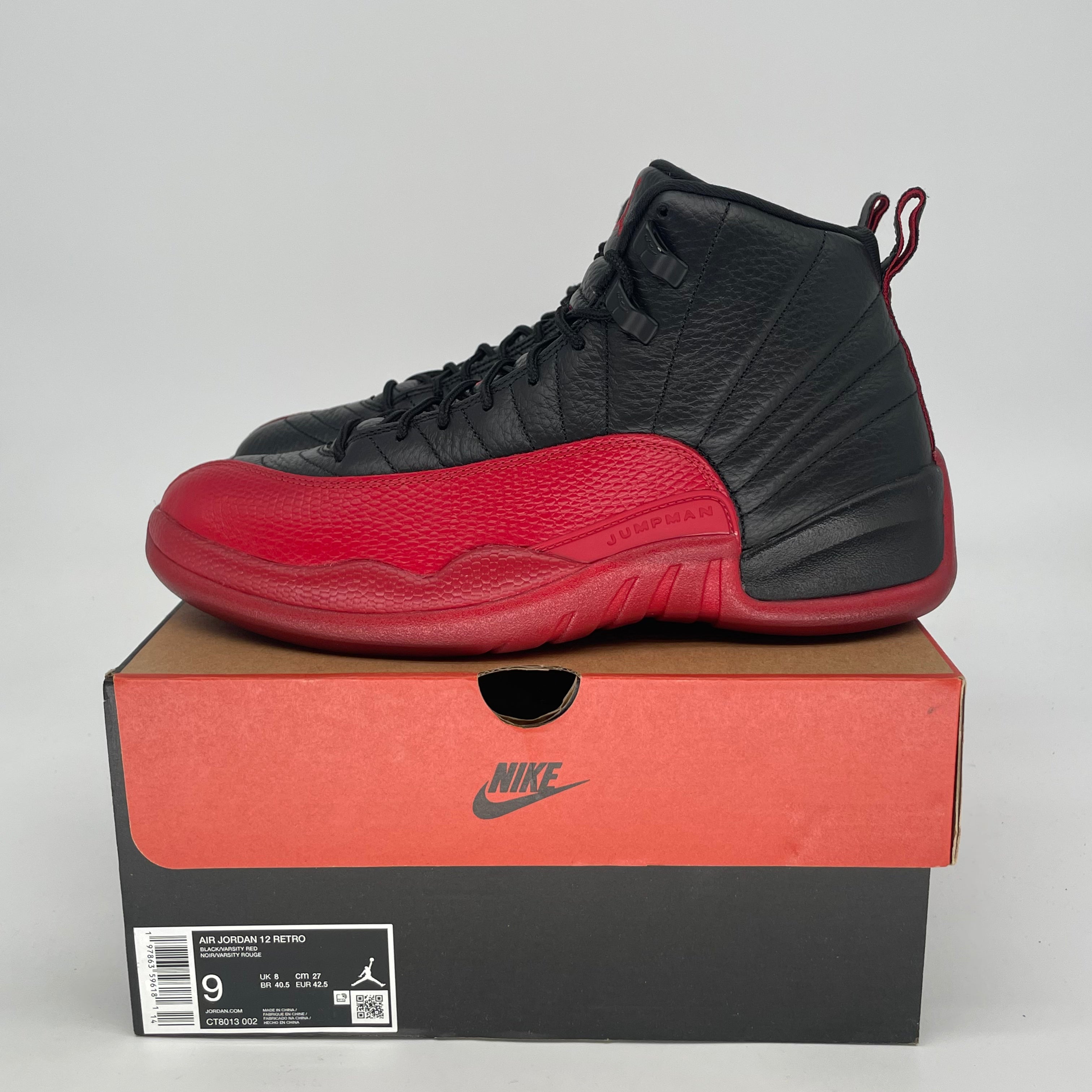 AIR JORDAN 12 FLU GAME CT8013-002 SIZE 9/10.5W