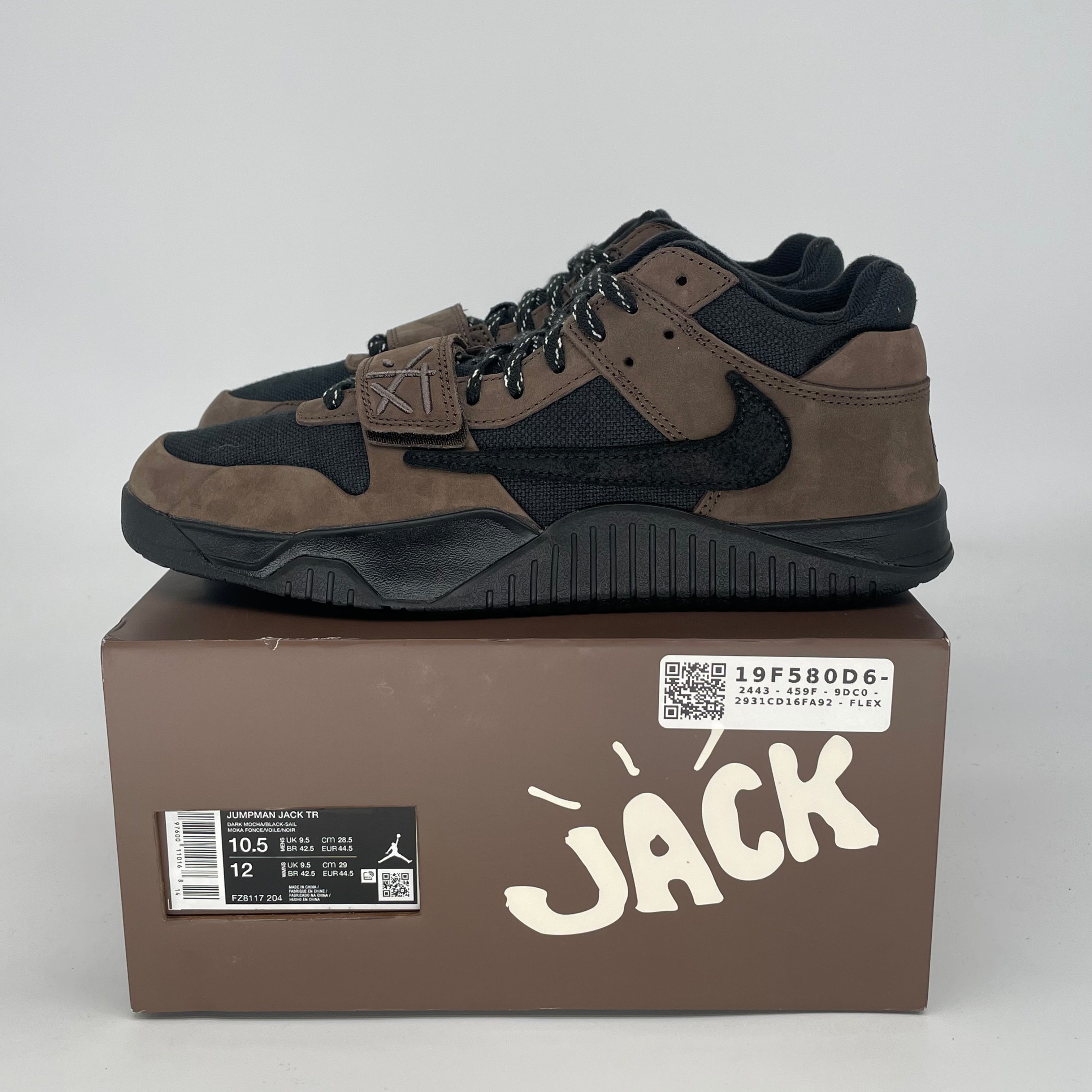 TRAVIS SCOTT X JORDAN JUMPMAN JACK TR DARK MOCHA FR8117-204 SIZE 10.5/12W