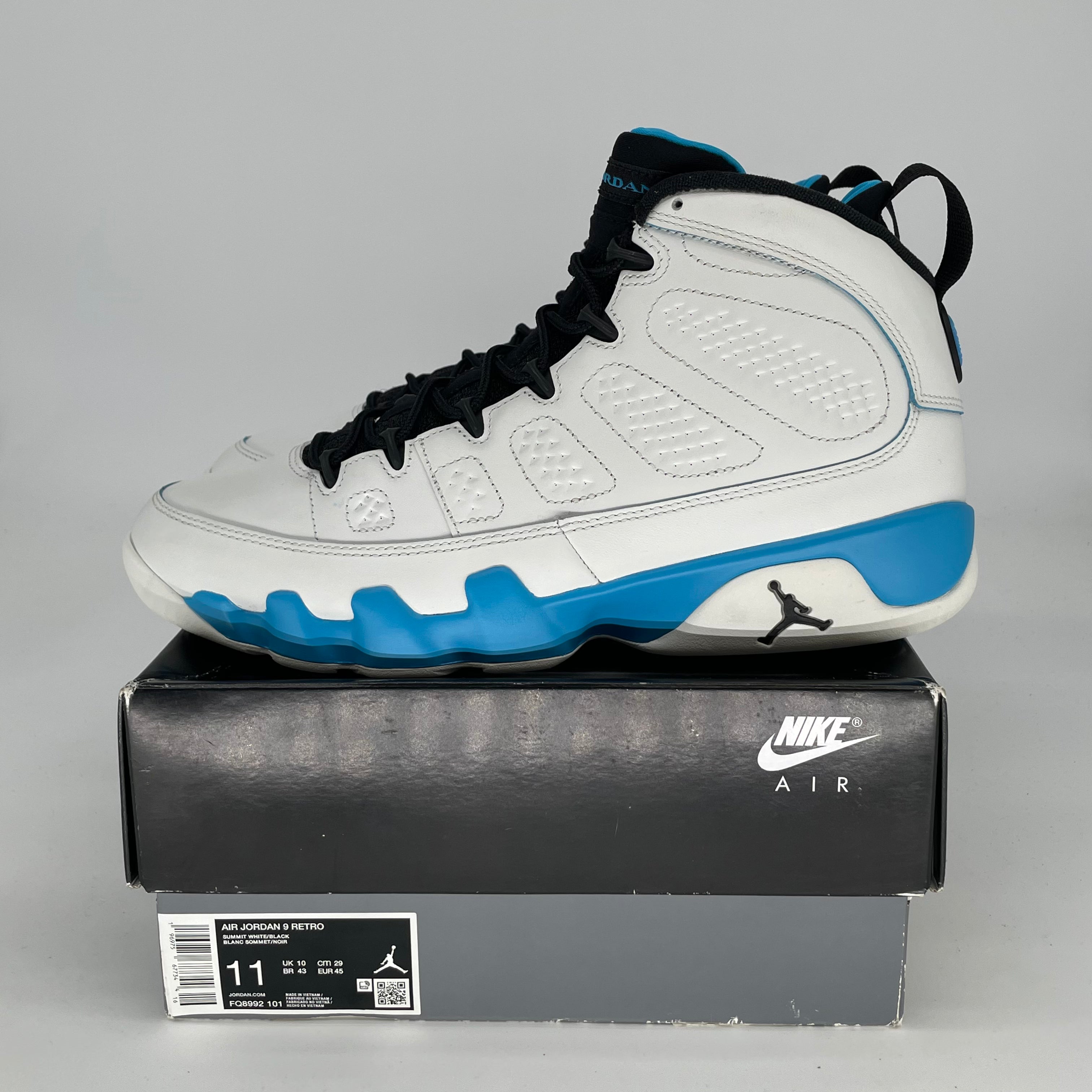AIR JORDAN 9 POWDER BLUE SIZE 11/12.5W FQ8992-101