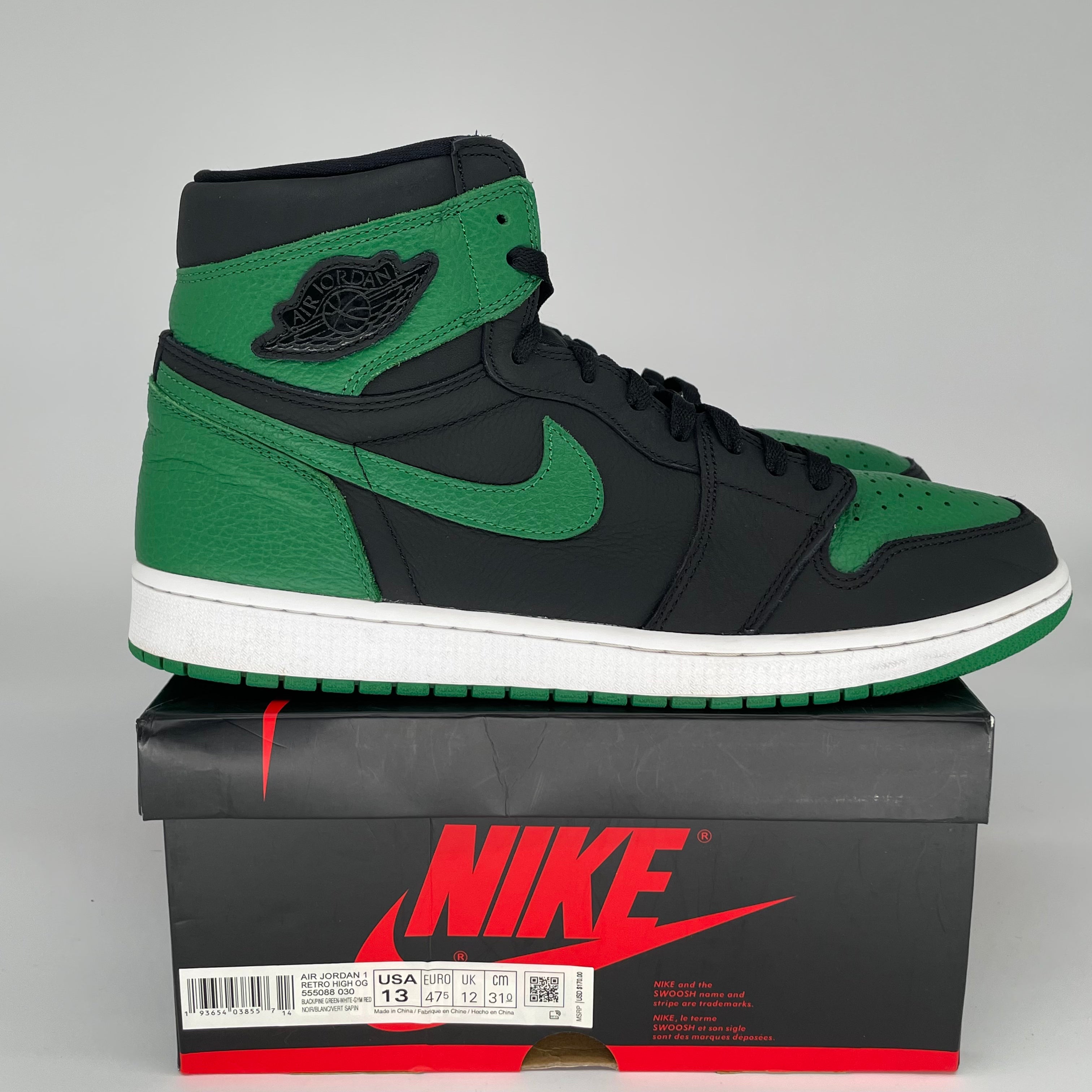 AIR JORDAN 1 PINE GREEN BLACK SIZE 13 555088-030